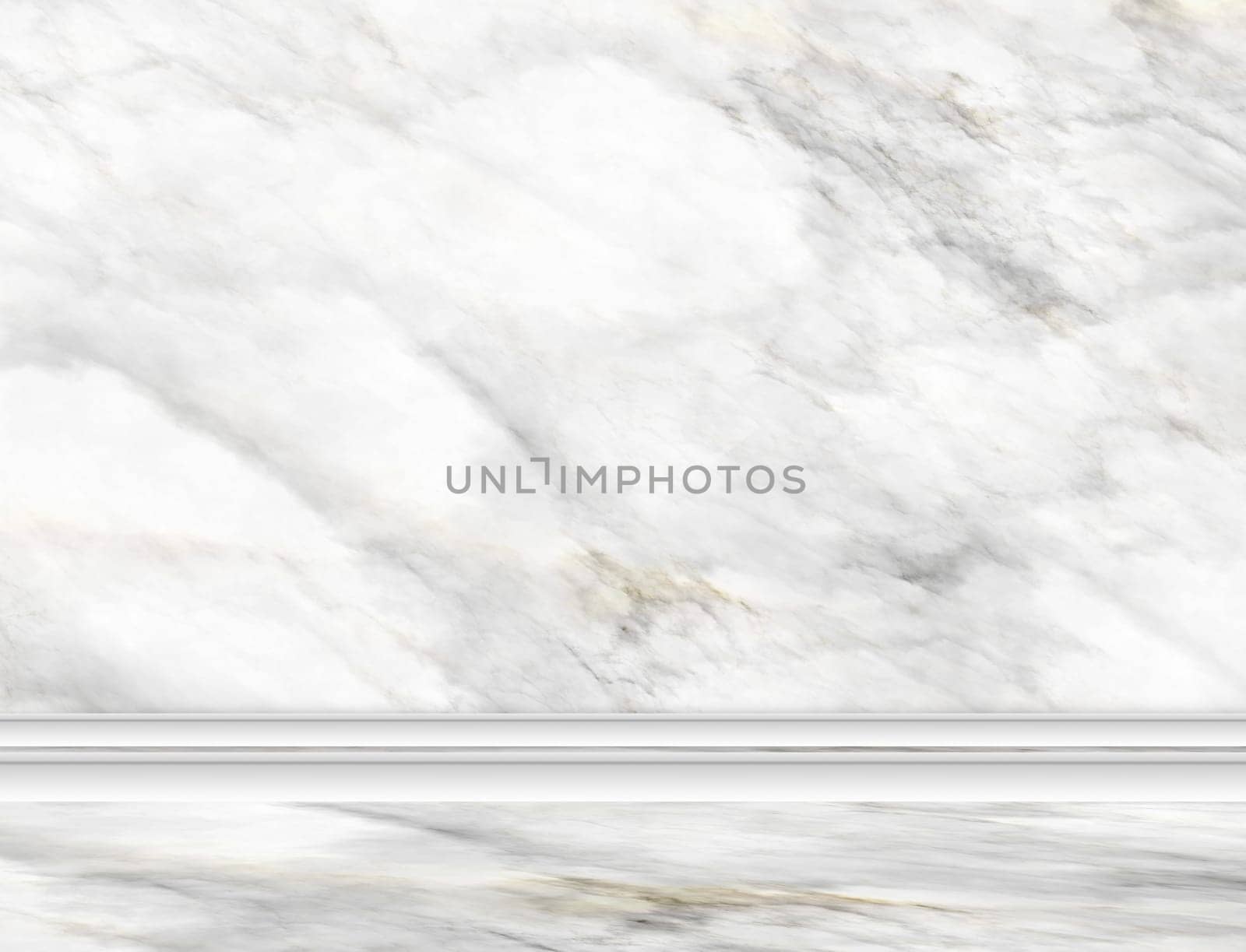 3D render of a marble room interior