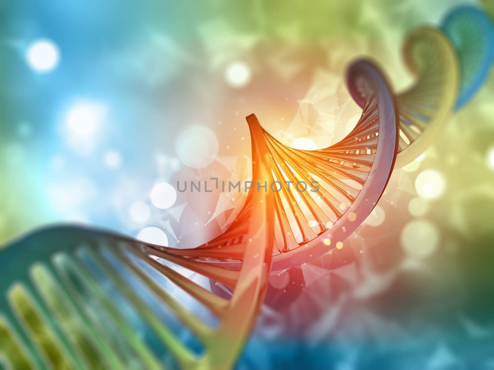 3D render of a medical background with DNA strand