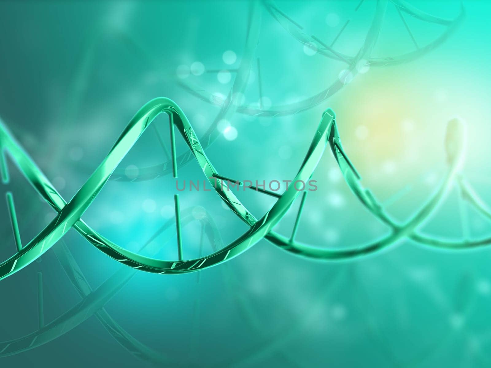 3D render of a medical background with DNA strand