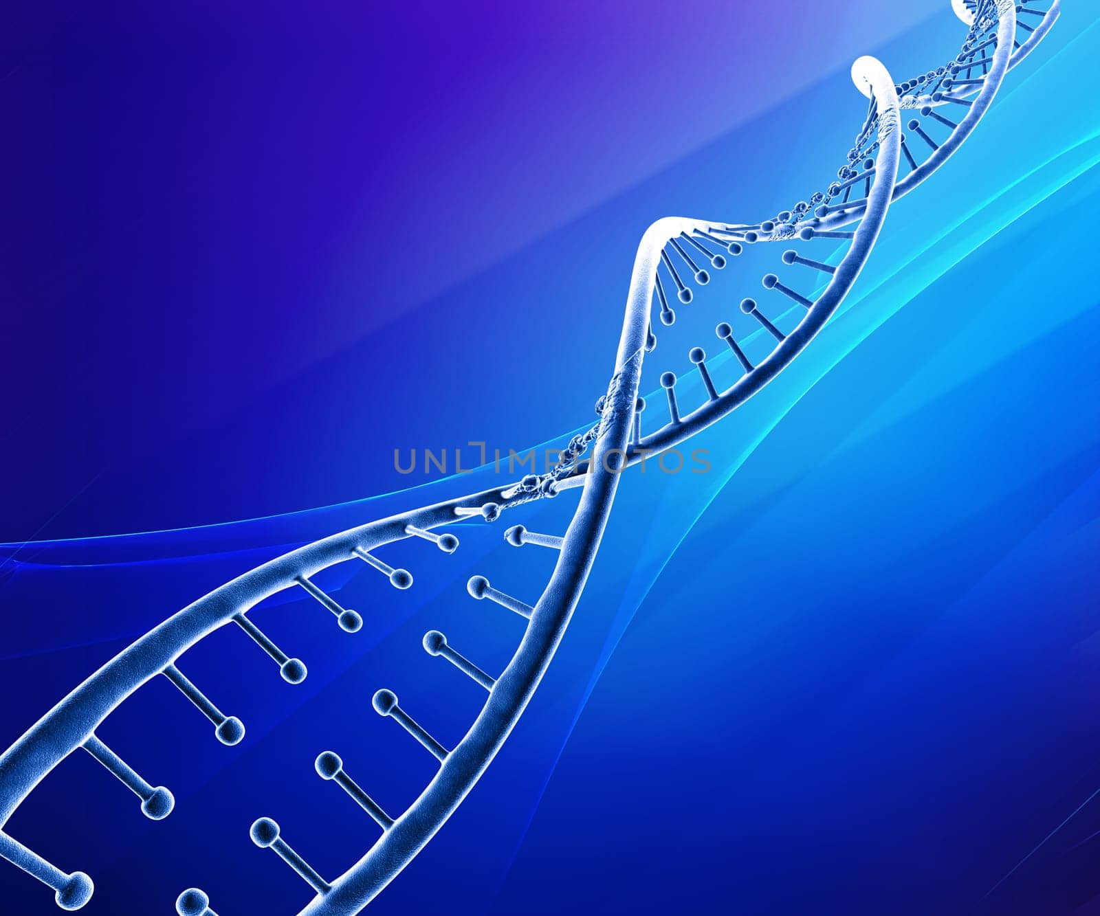 3D render of a medical background with DNA strand