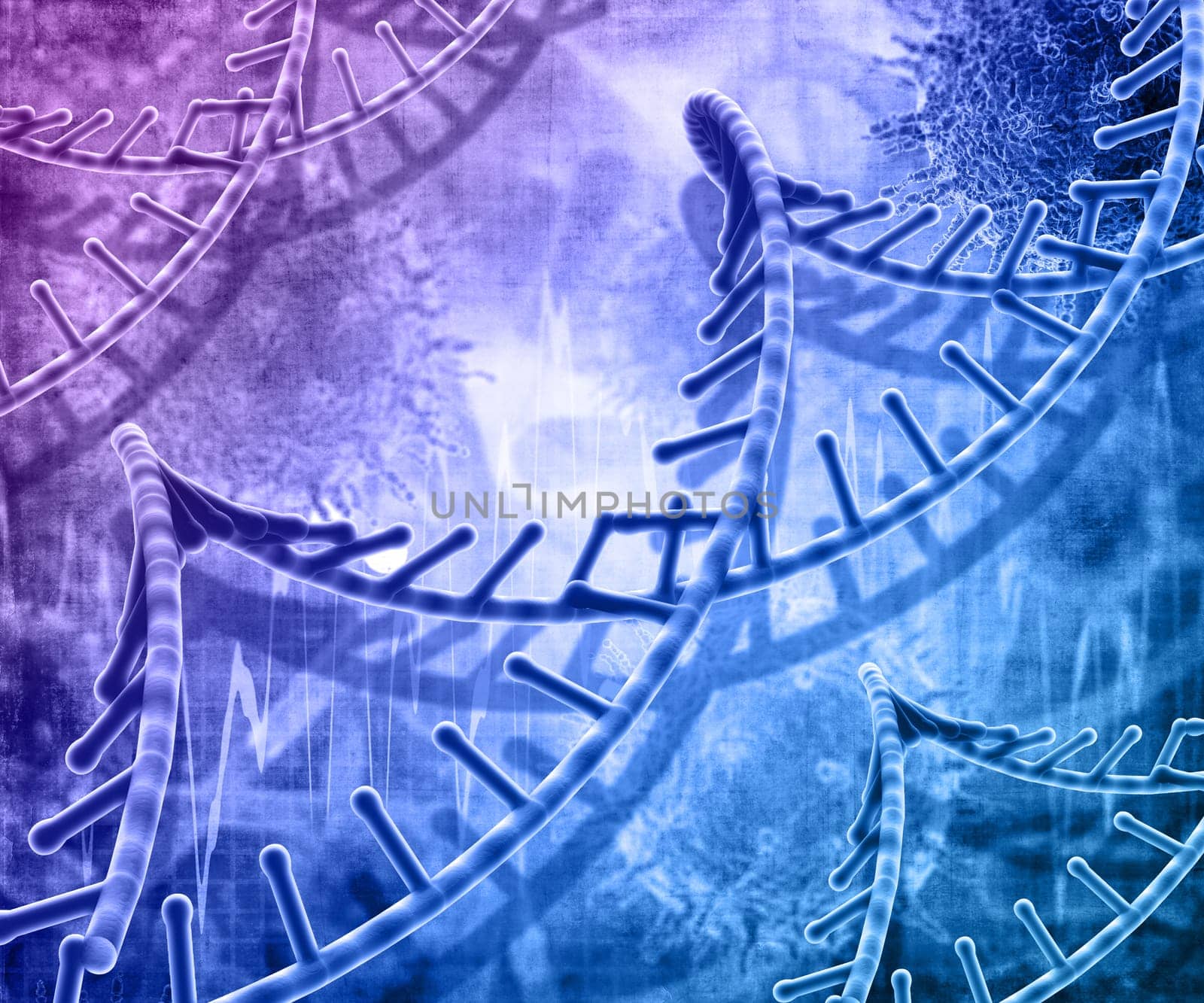 3D render of a medical background with DNA strands