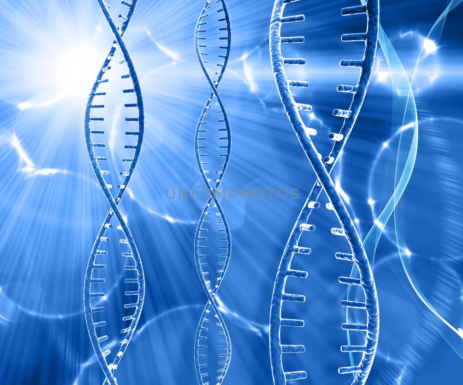 3D render of a medical background with DNA strands
