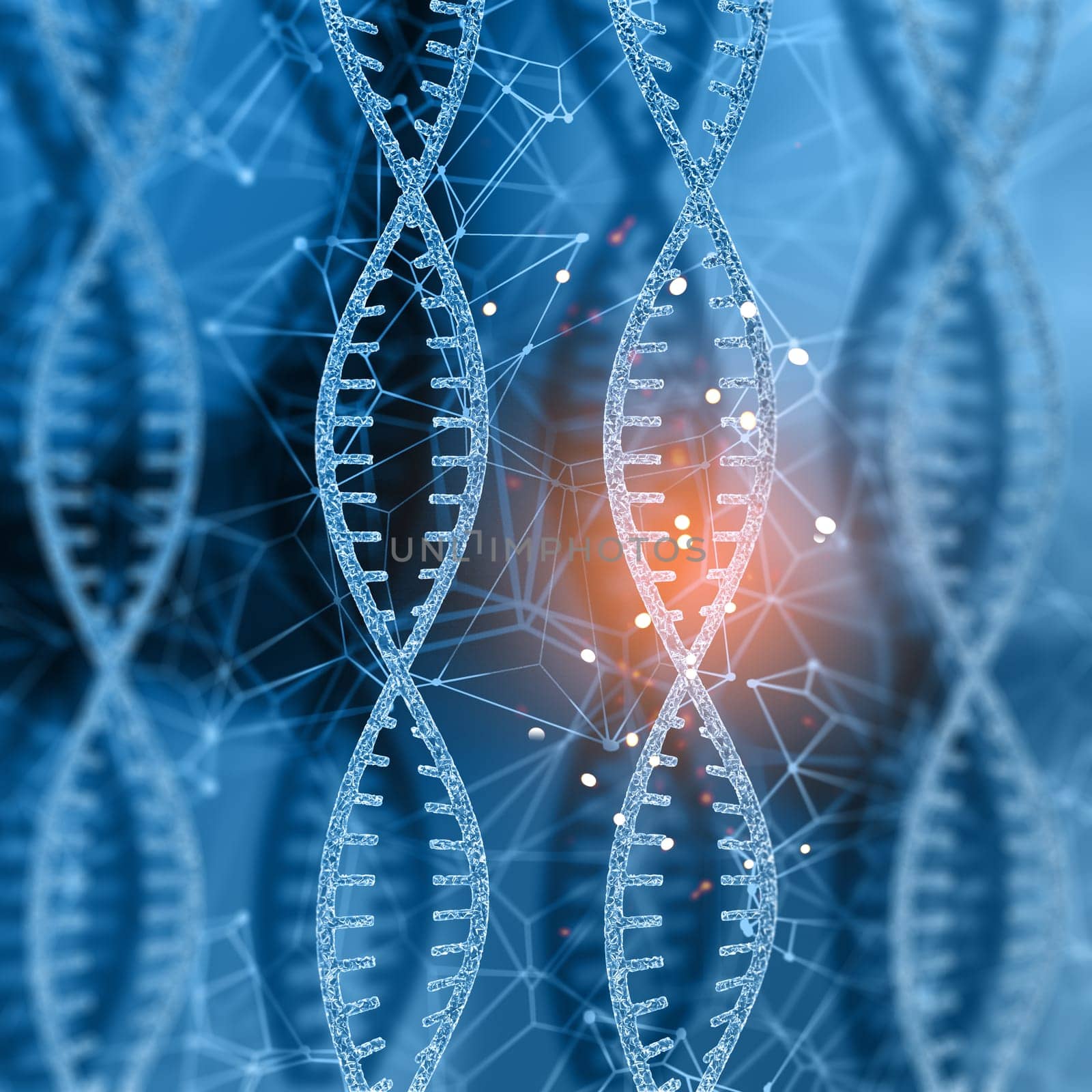 3D render of a medical background with DNA strands