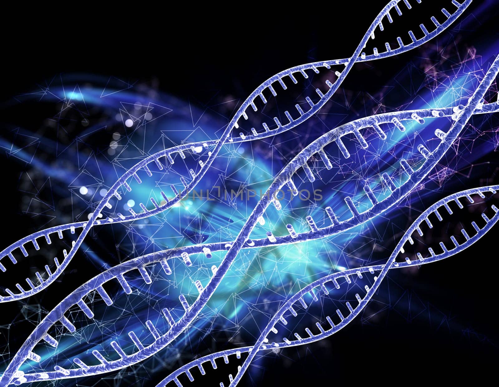 3D render of a medical background with DNA strands