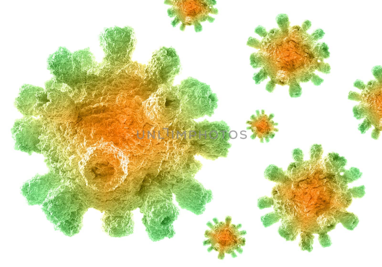 3D render of a medical background with abstract Corona virus cells