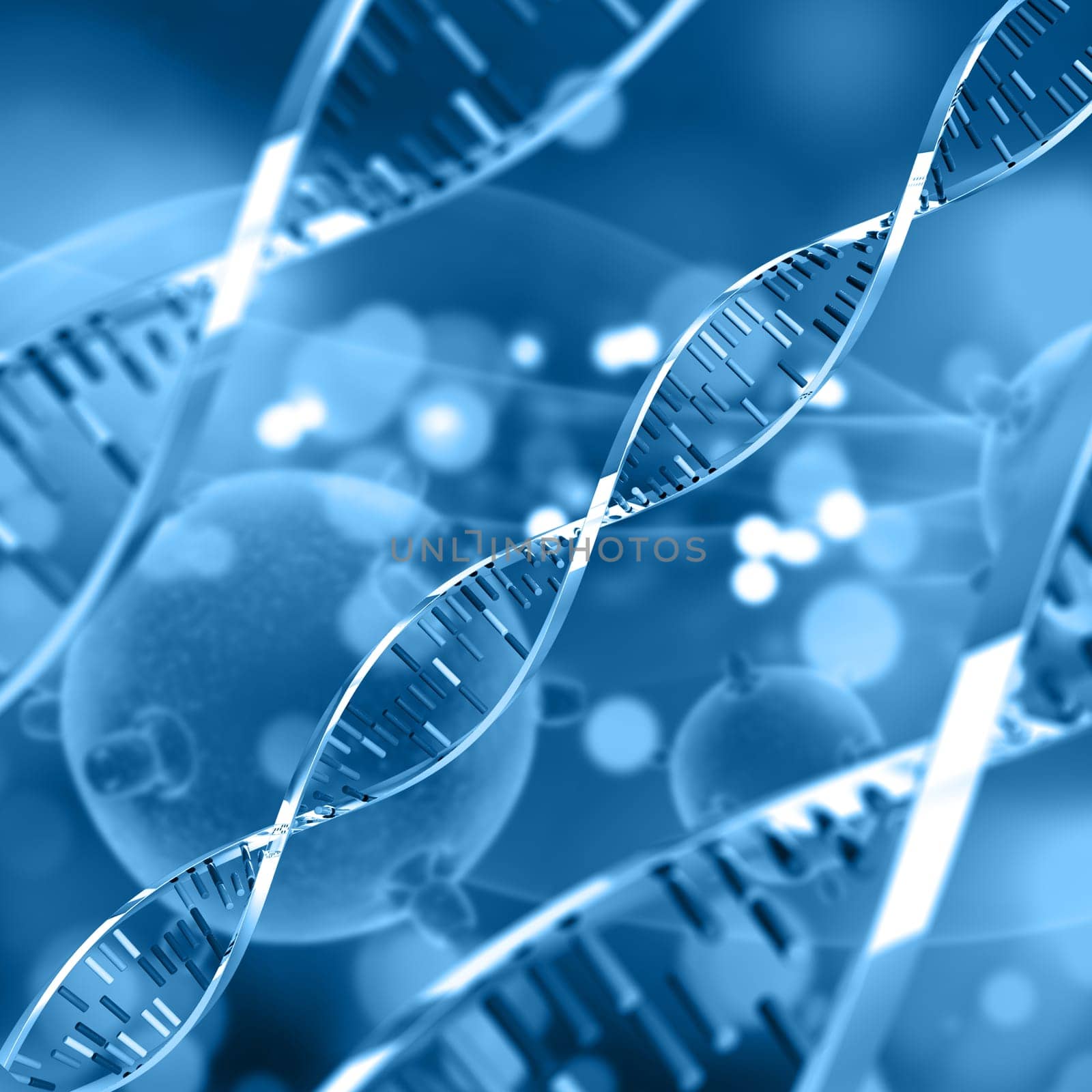 3D render of a medical background with DNA strands
