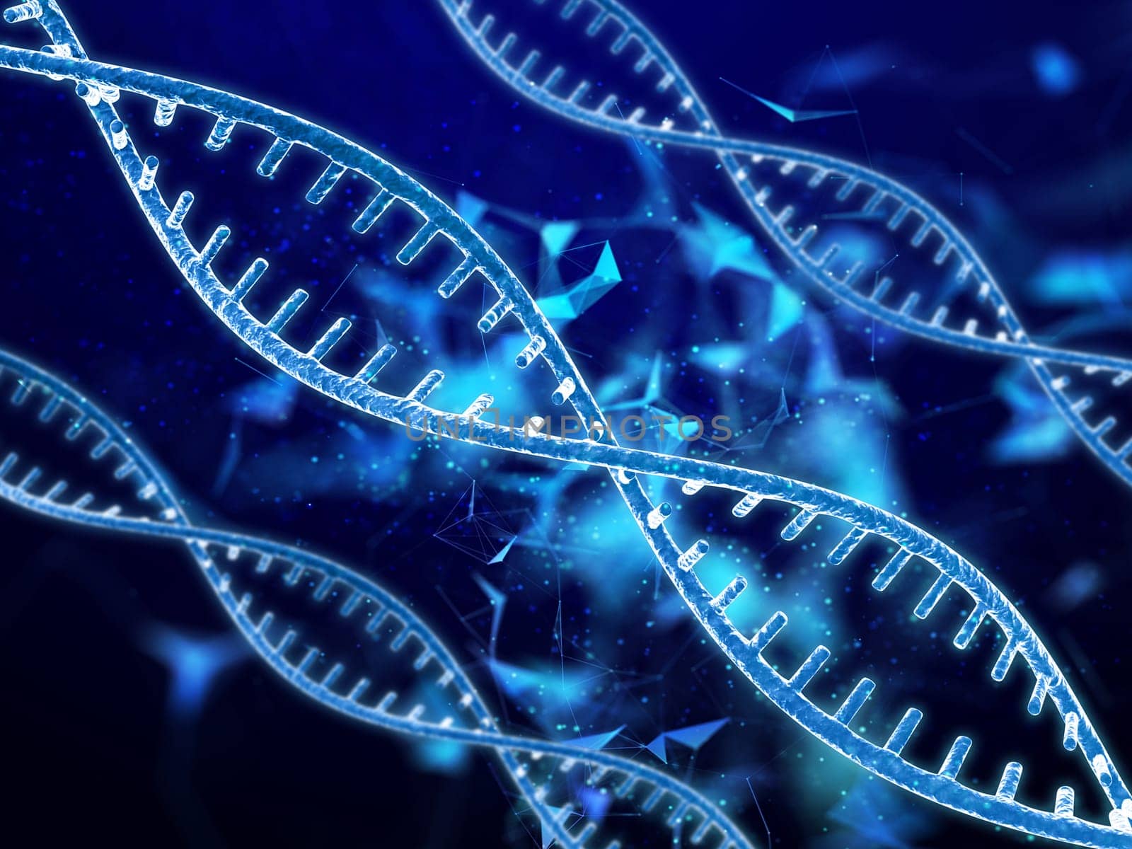 3D render of a medical background with abstract DNA strands