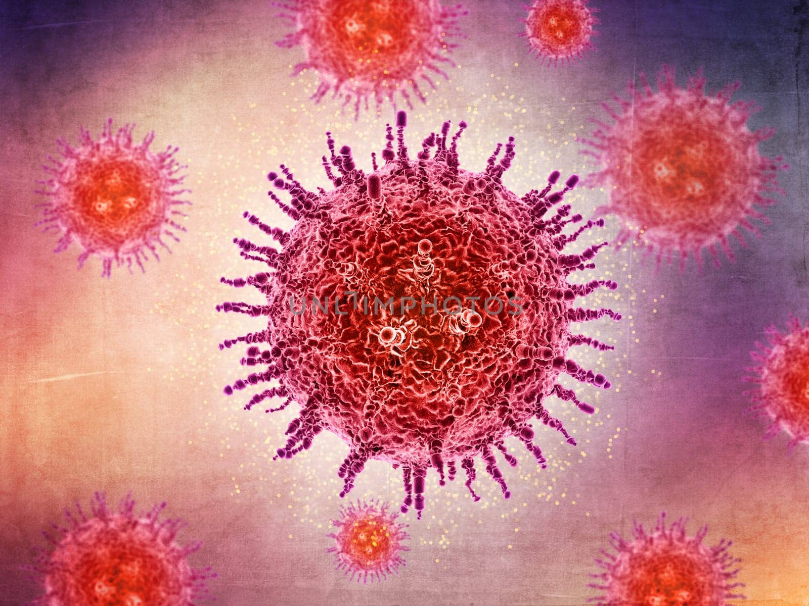 3D render of a medical background with abstract virus cell