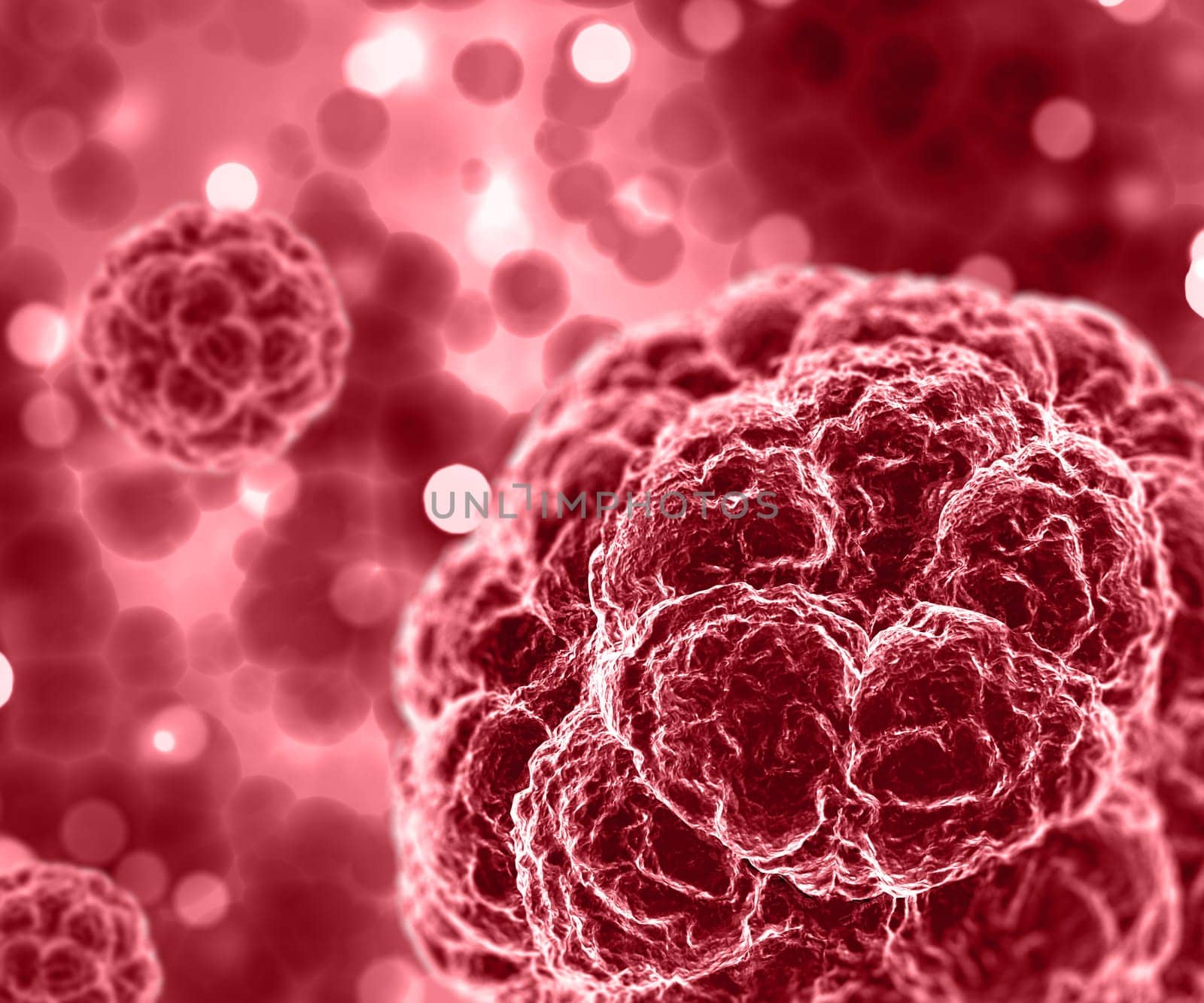 3D render of a medical background with abstract virus cells