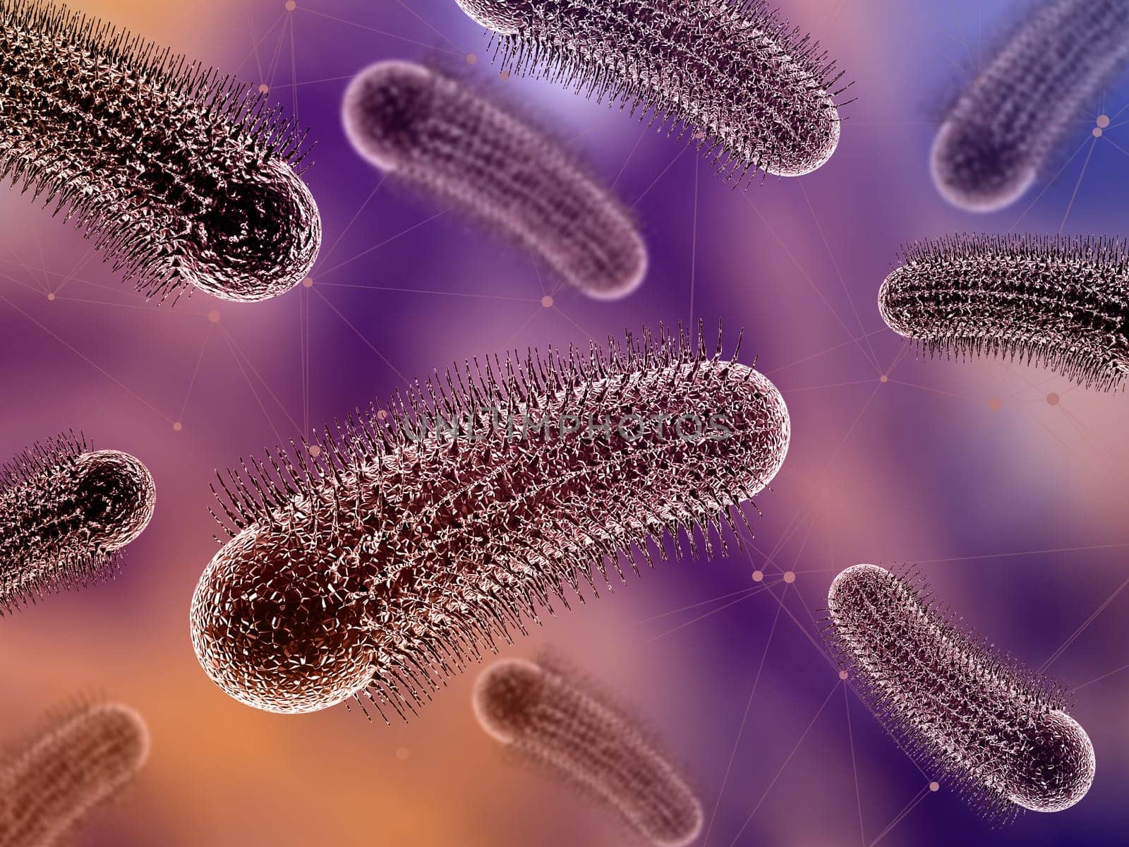 3D render of a medical background with abstract virus cells