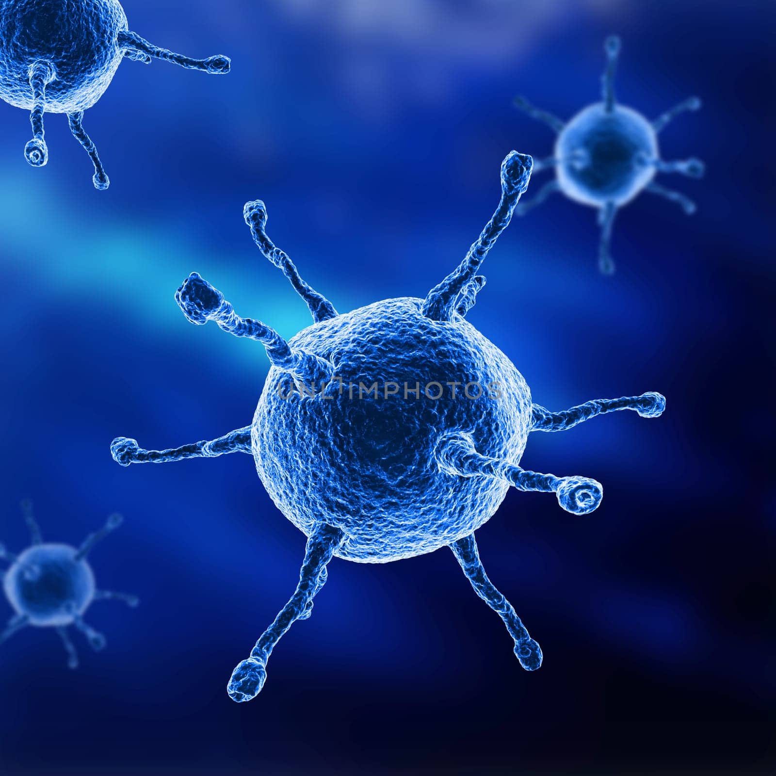 3D render of a medical background with abstract virus cells