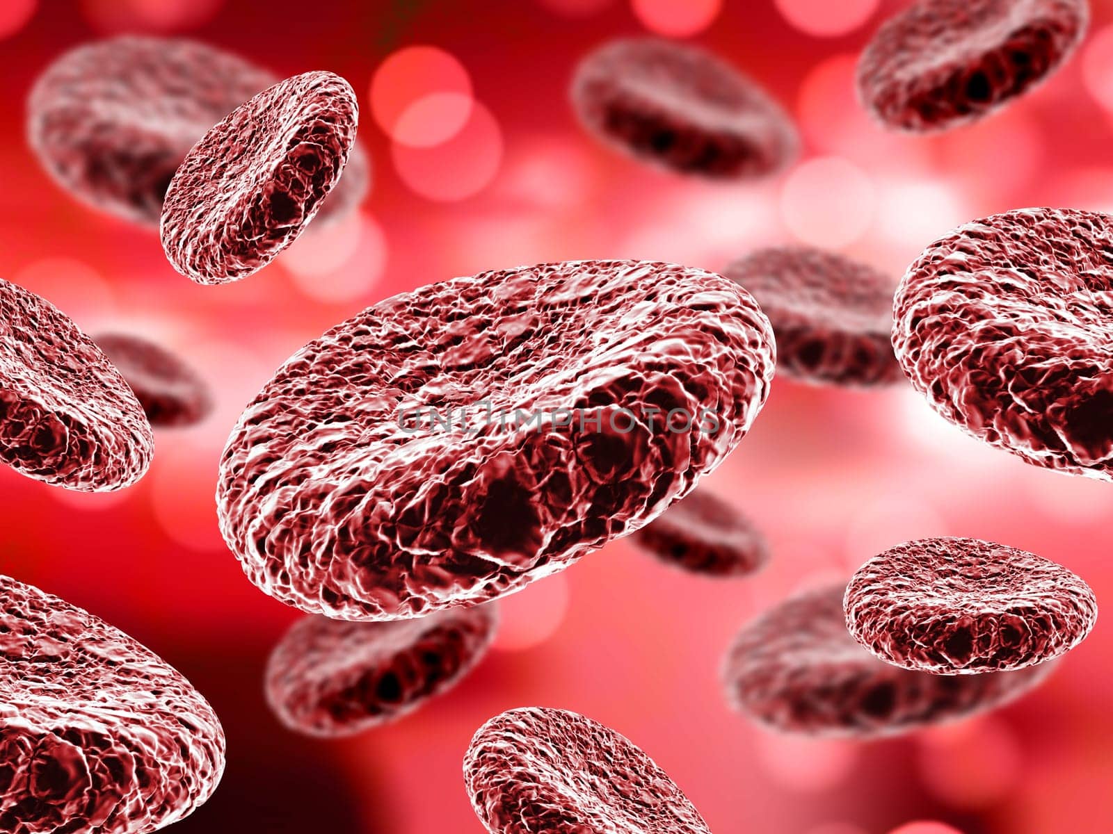 3D render of a medical background with blood cells