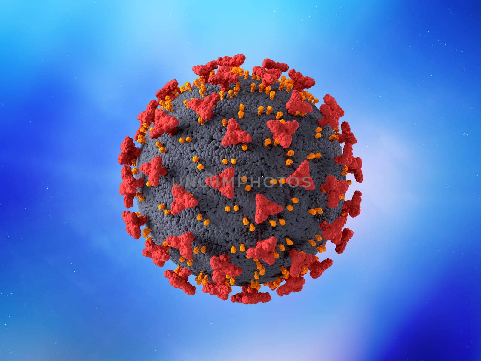 3D render of a medical background with detailed Corona virus cell