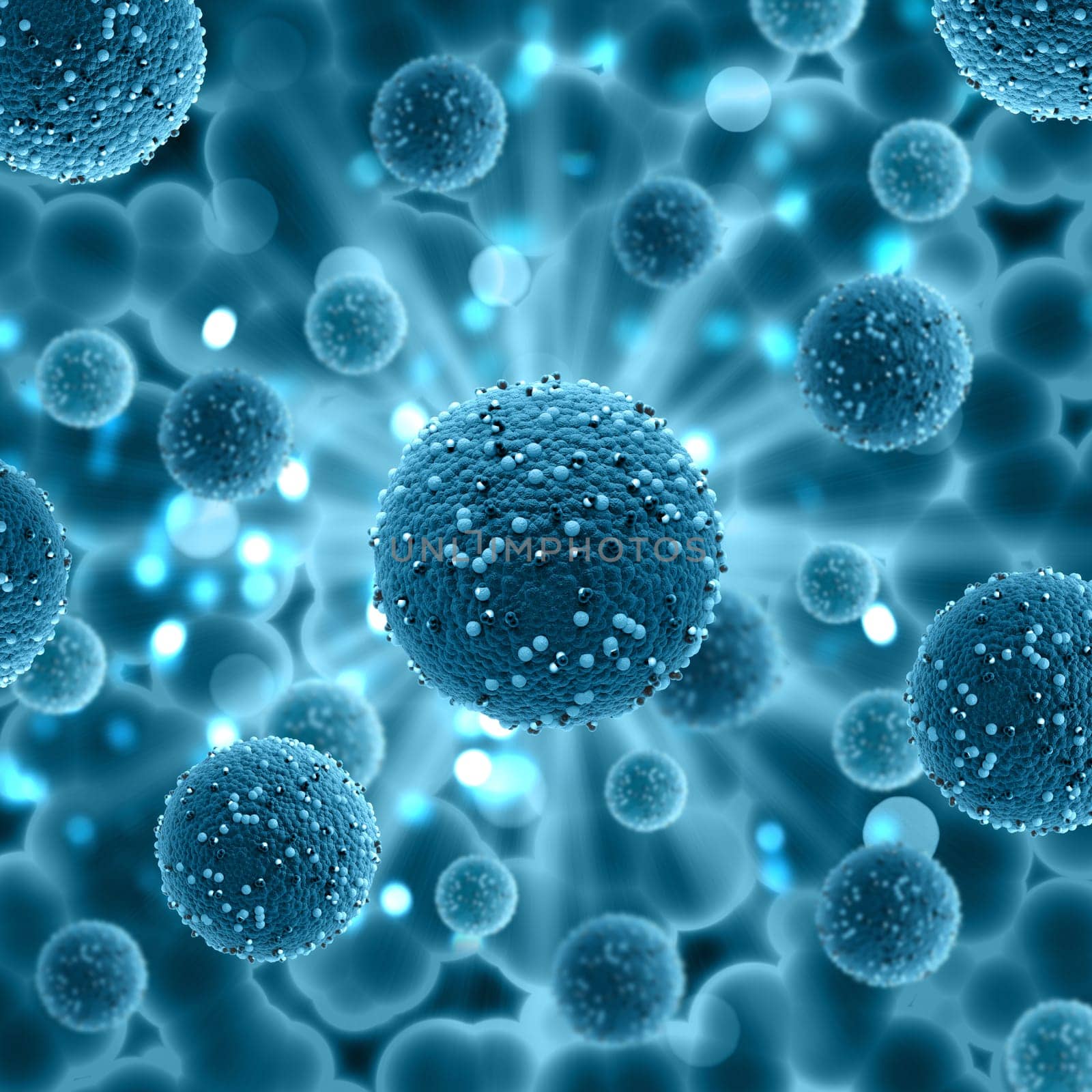3D render of a medical background with measle cells
