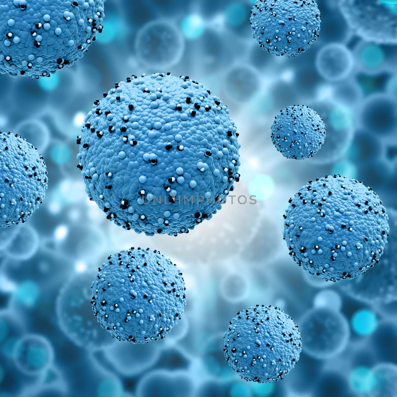 3D render of a medical background with virus cells - covid 19 pandemic