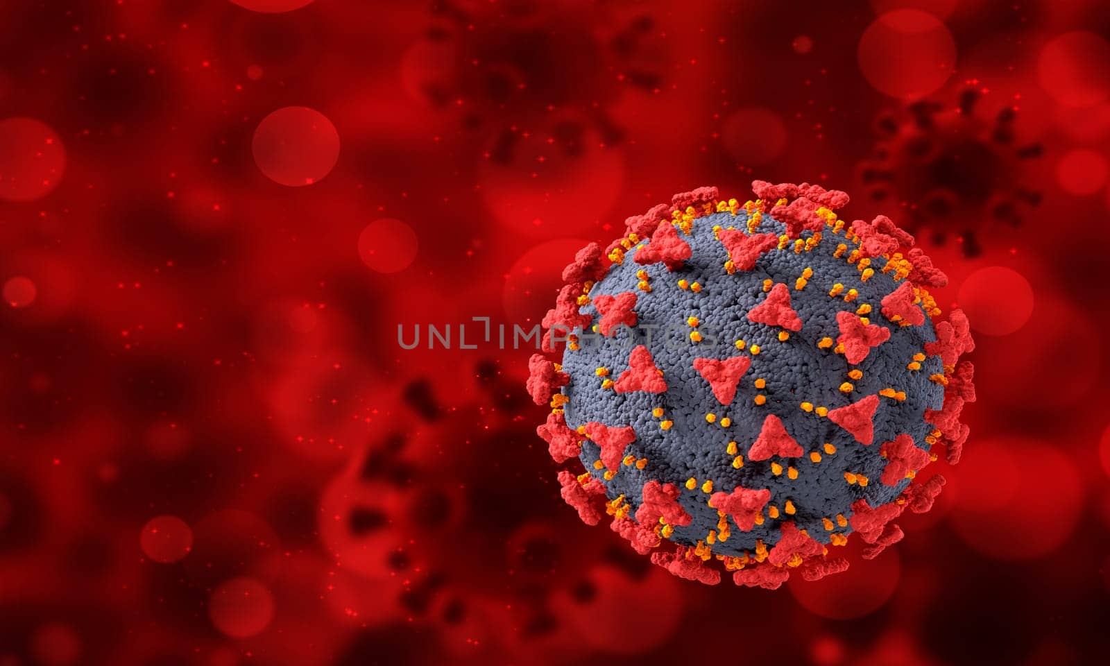 3D render of a medical banner design with abstract virus cells - Covid 19 pandemic