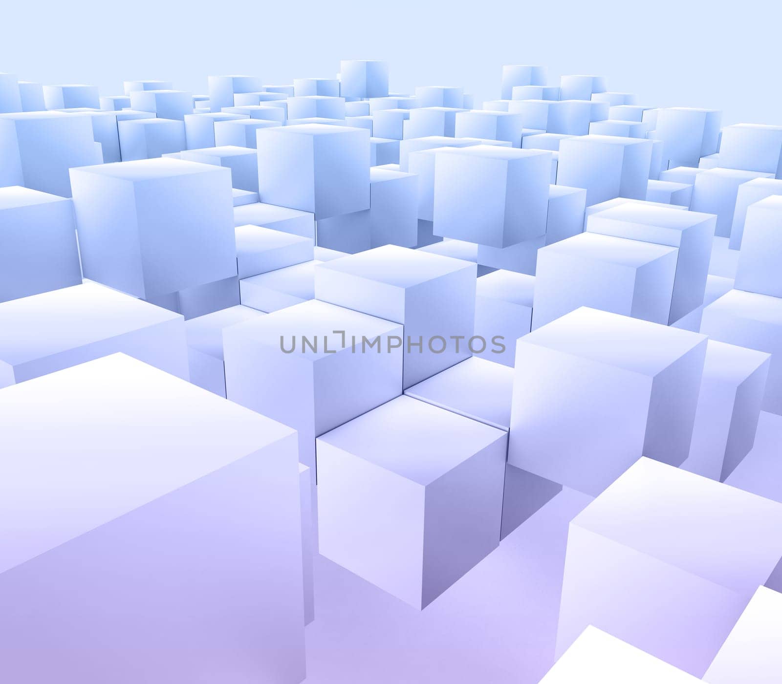 3D render of a modern abstract background with floating cubes