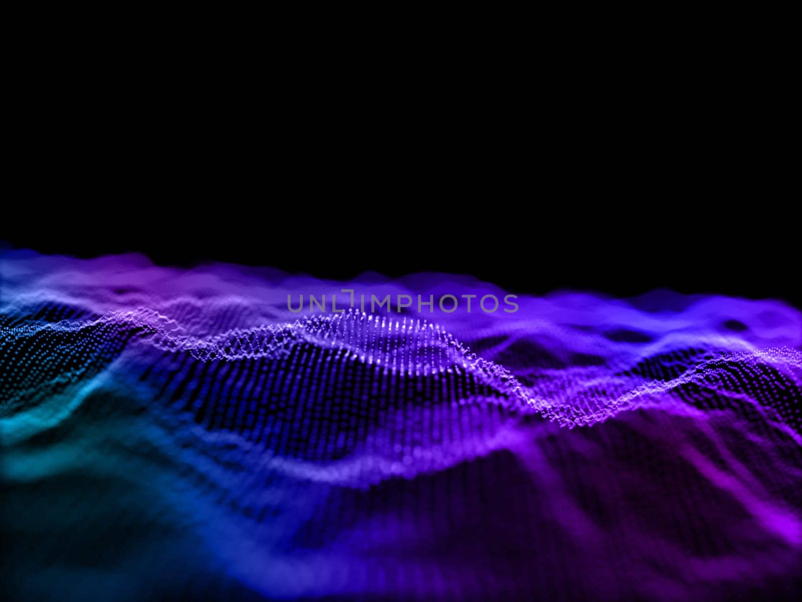 3D render of a modern futuristic background with flowing cyber dots