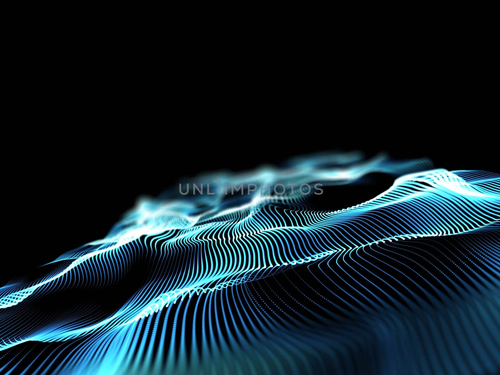 3D render of a modern particle background with abstact cyber dots design