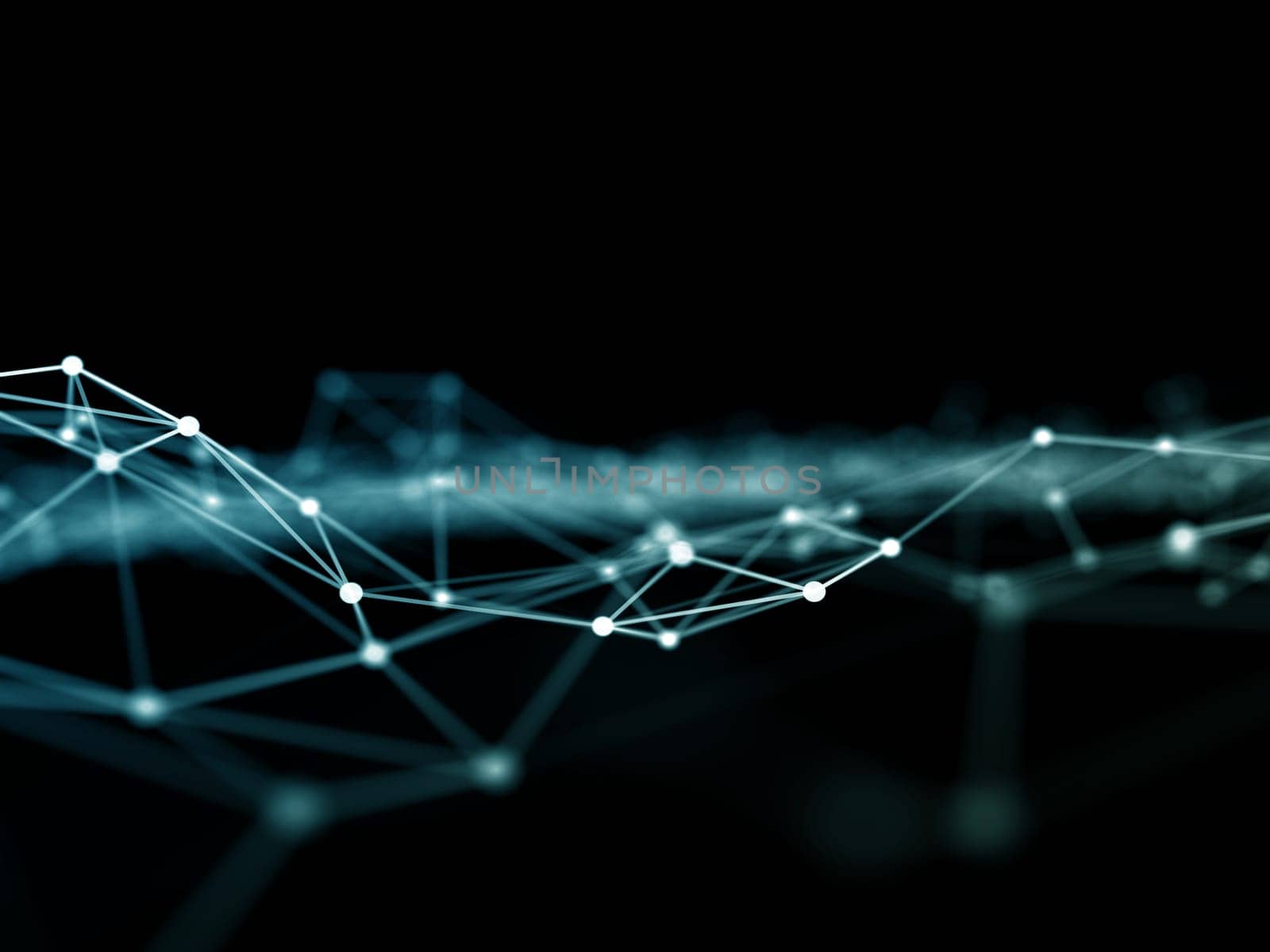 3D render of a modern plexus design with connecting lines and dots