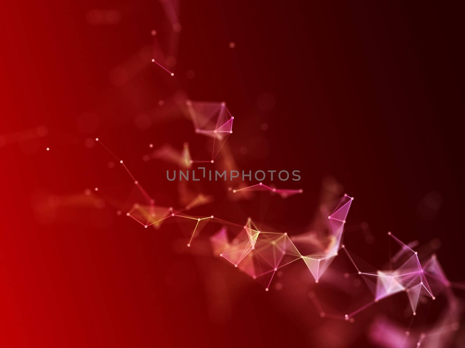 3D render of a modern technology background with low poly plexus design