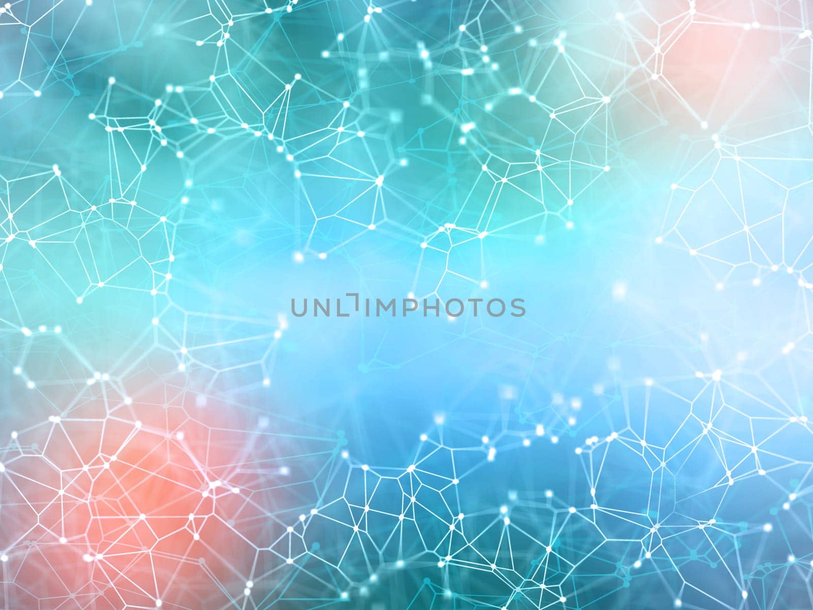 3D render of a network background with connecting lines and dots