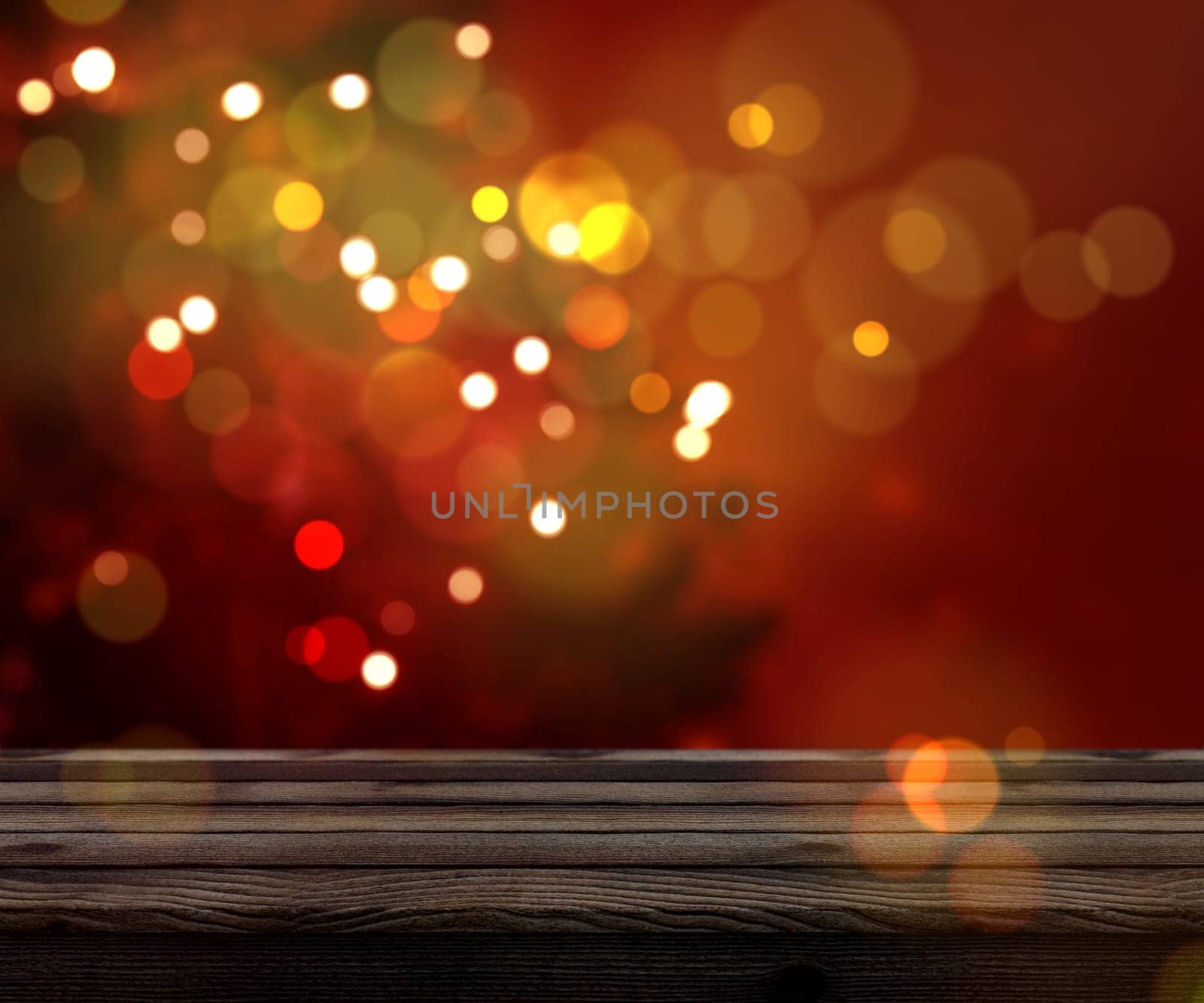 3D render of a rustic table looking out to a defocussed background