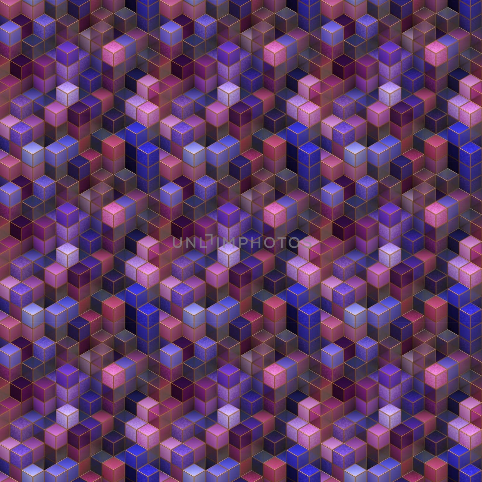 3D render of a seamless tiled background of extruding blocks