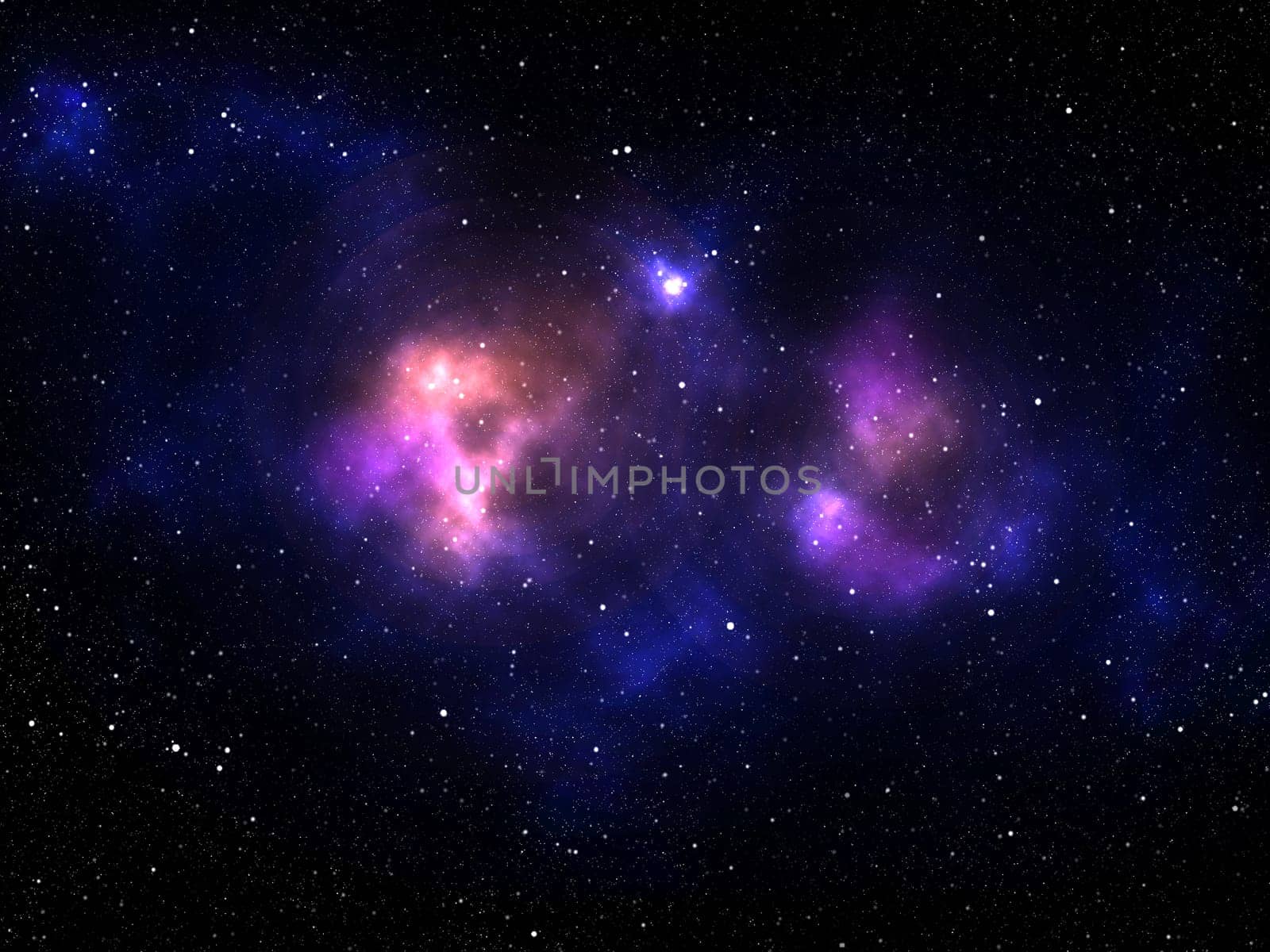 3D render of a solar system background with colourful nebula