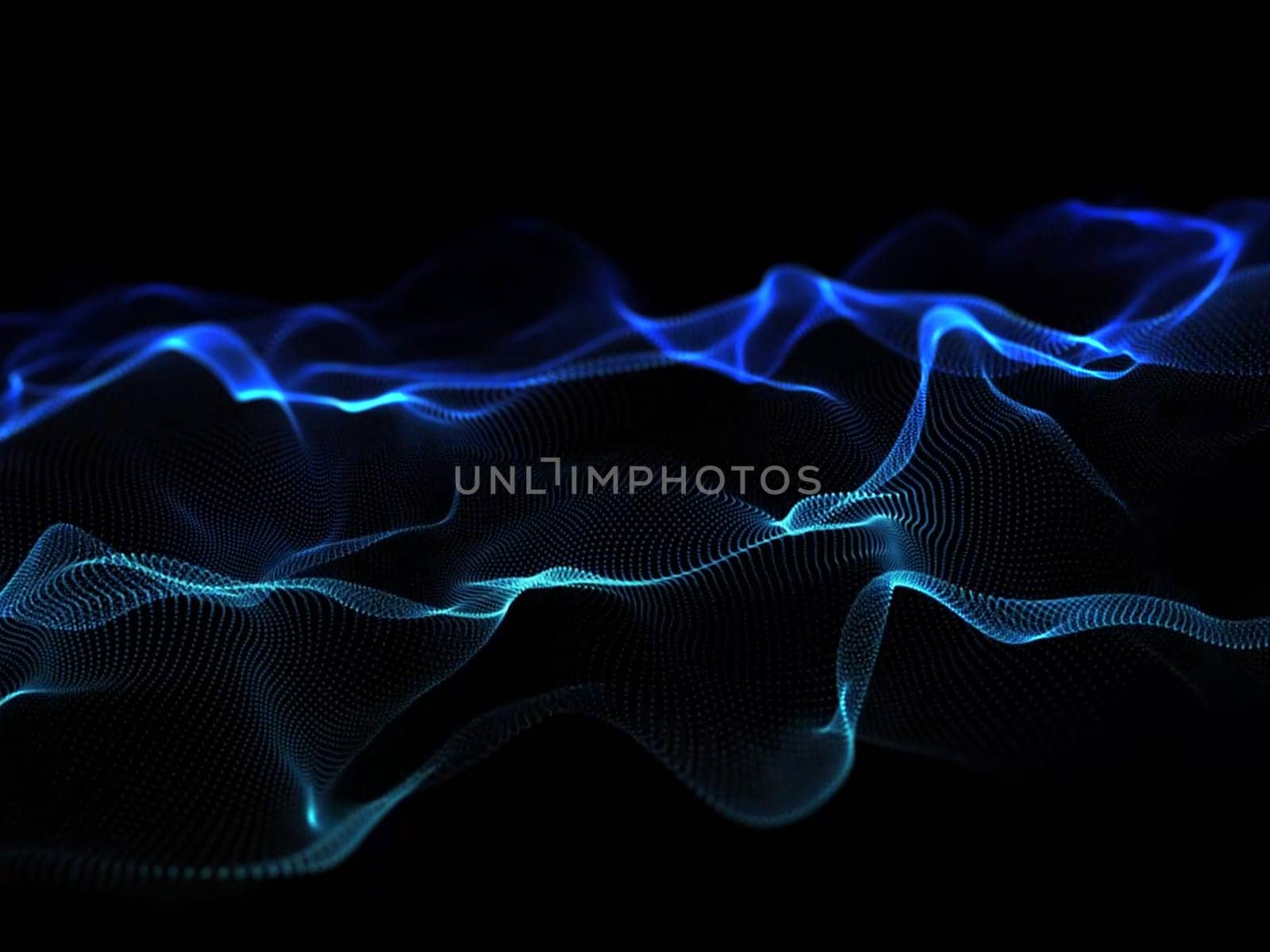 3D render of a techno background with flowing dots