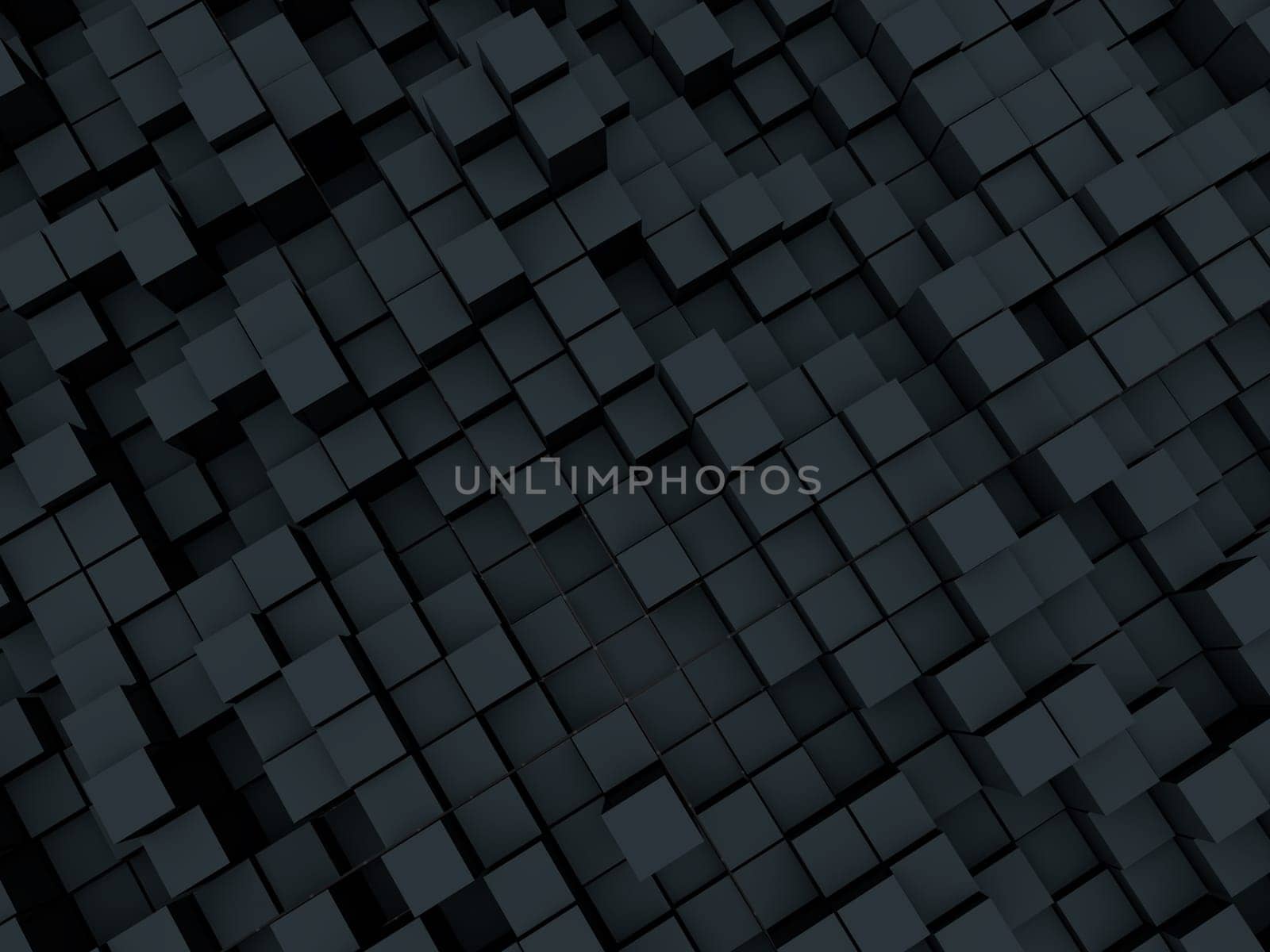 3D render of an abstract background of extruding cubes