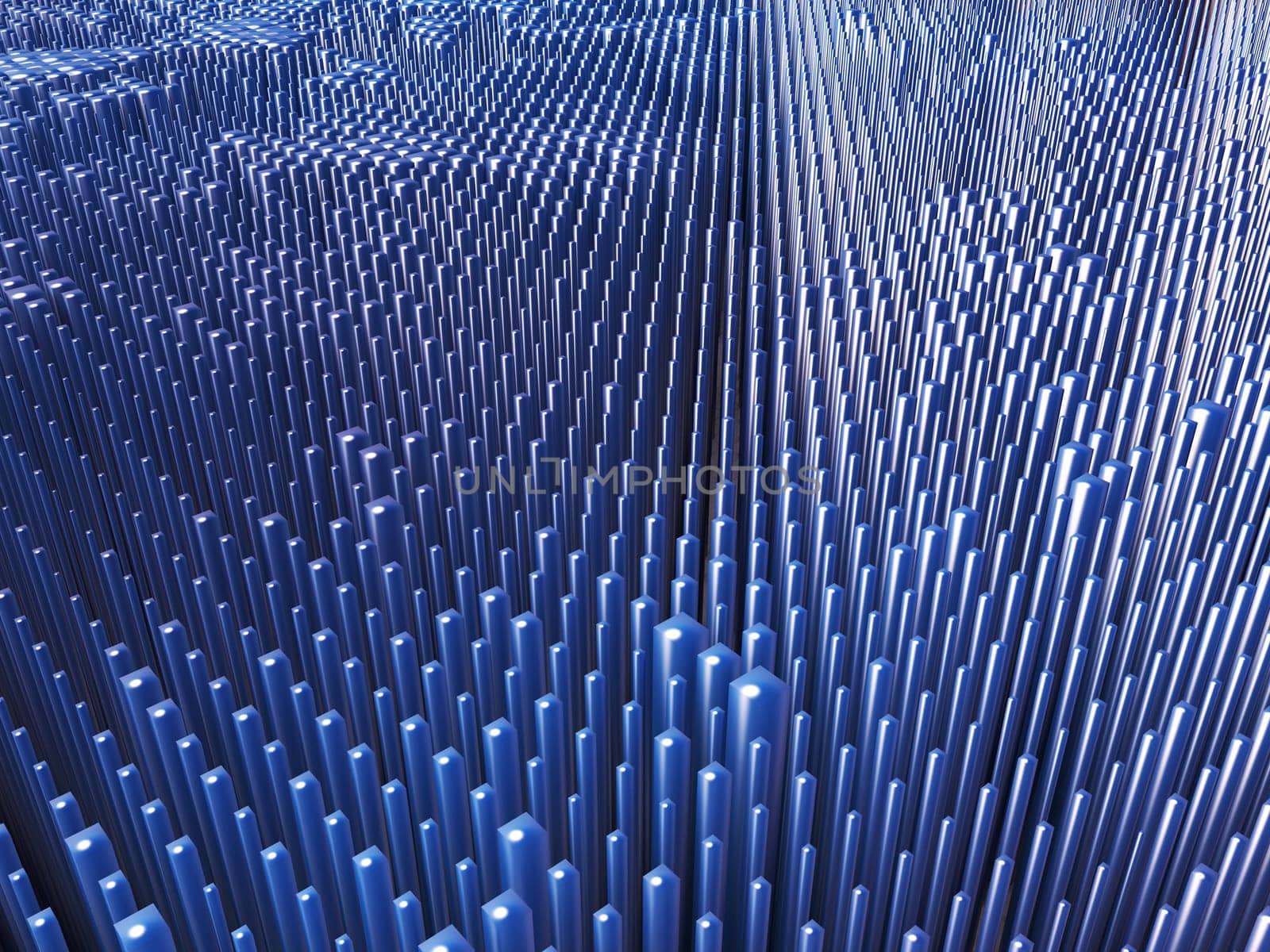 3D render of an abstract background of extruding blocks