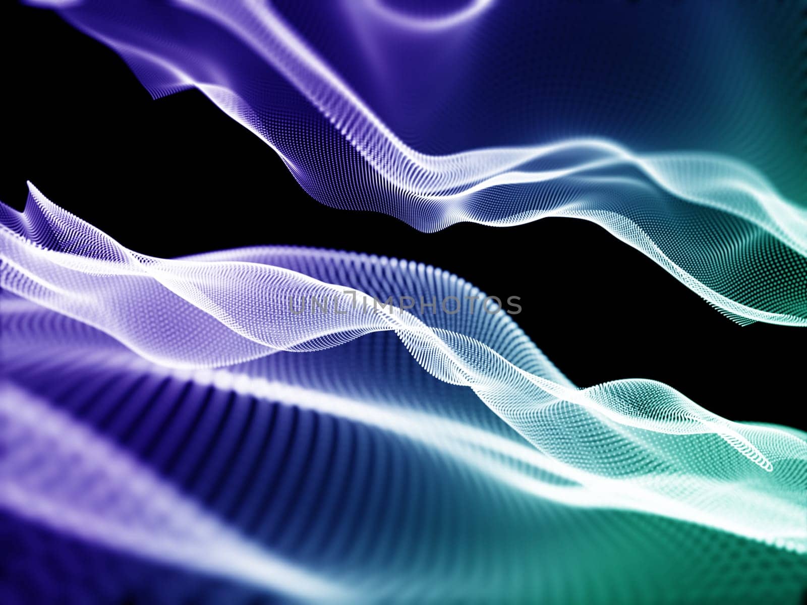 3D render of an abstract background with flowing cyber dots