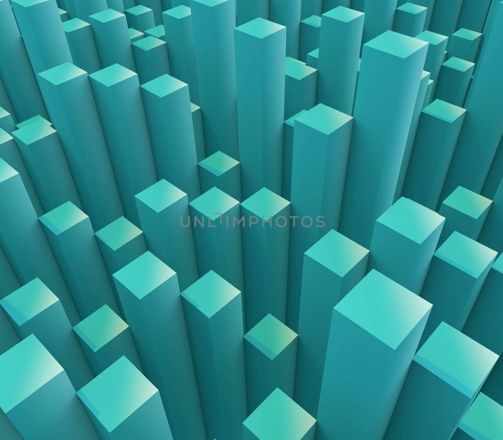 3D render of an abstract background with extruding cubes