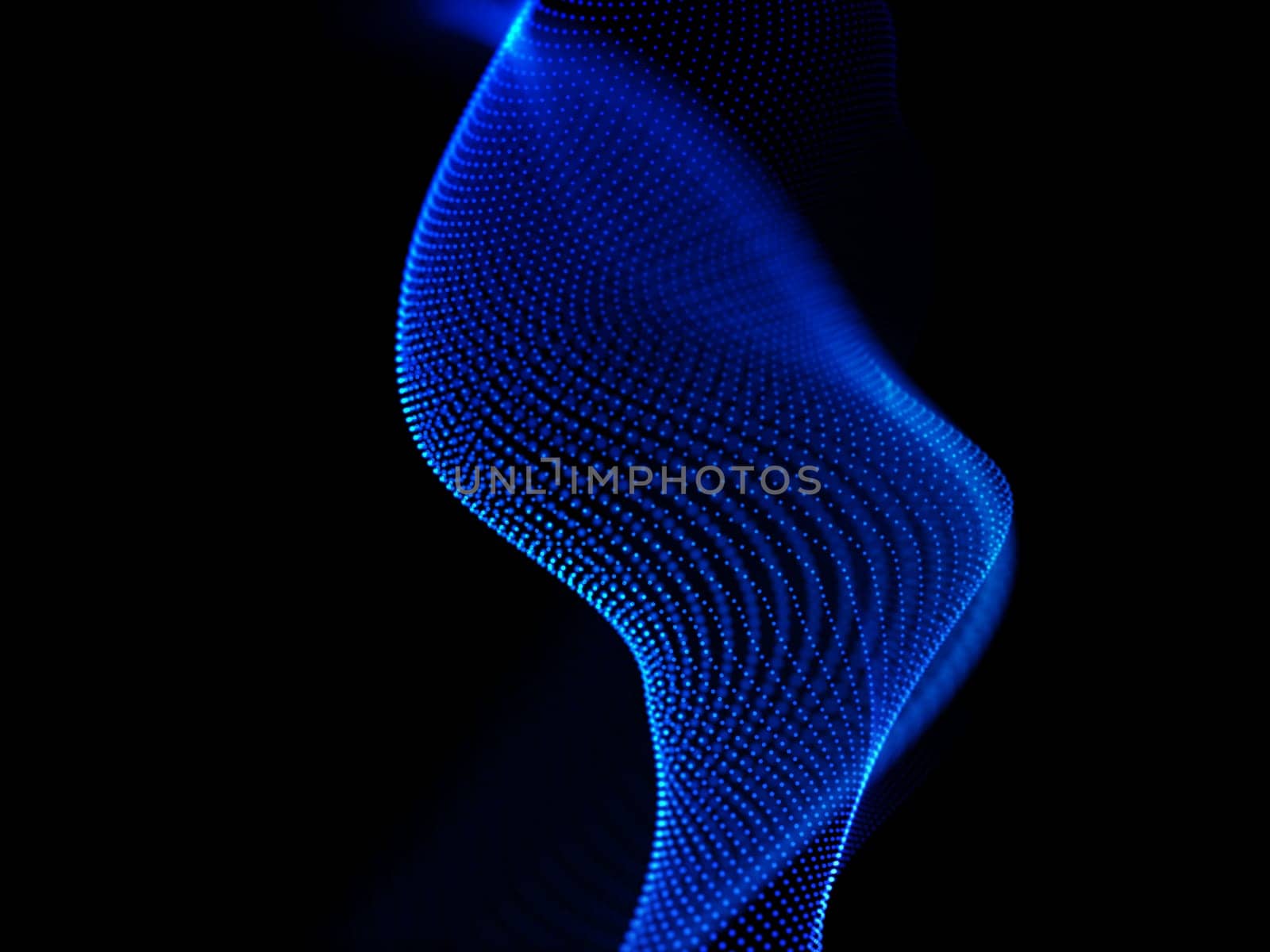 3D render of an abstract background with flowing cyber particles