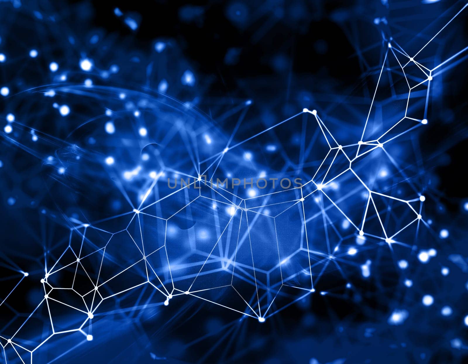 3D render of an abstract background with connecting lines and dots