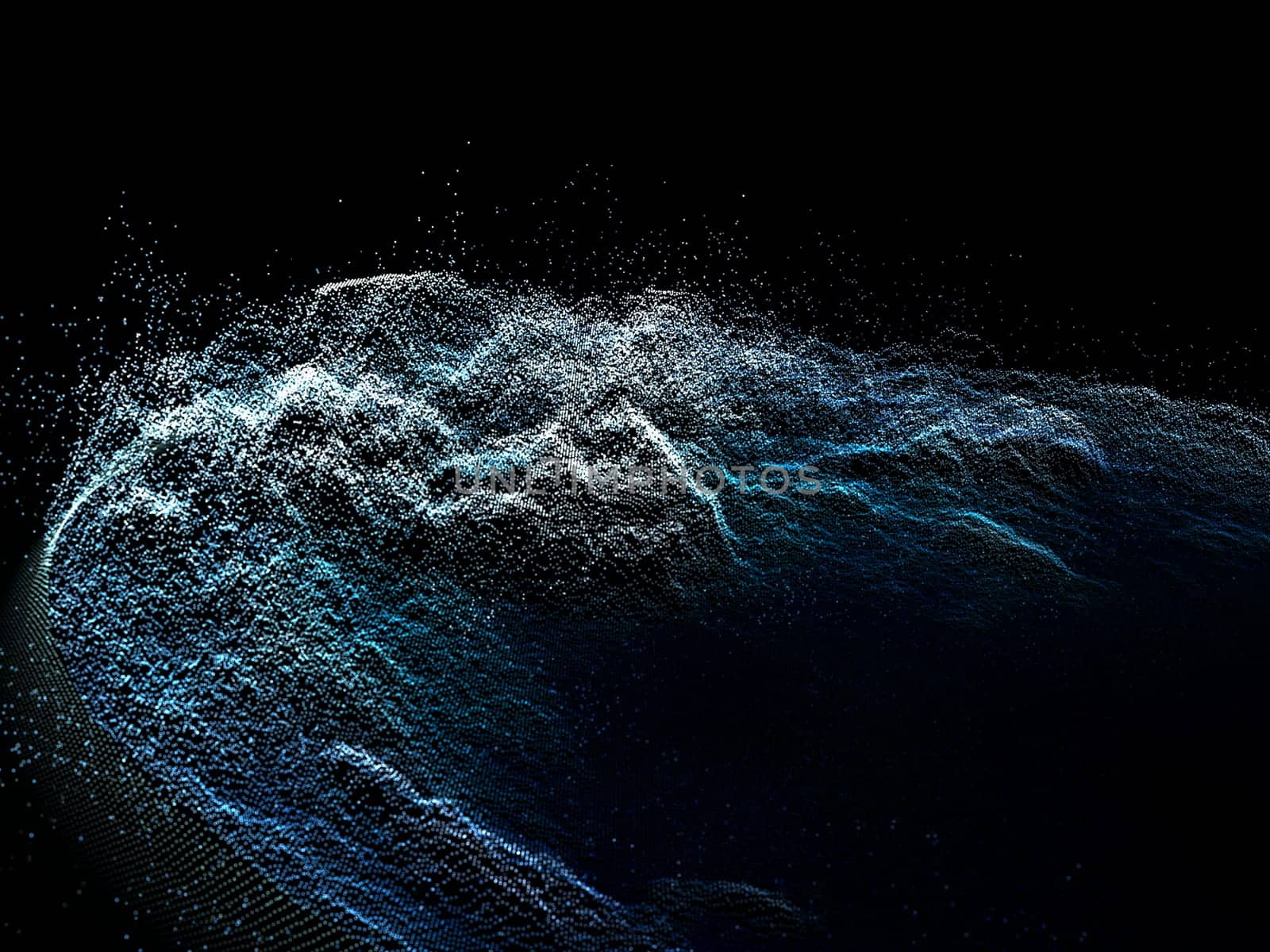 3D render of an abstract background with cyber particle design