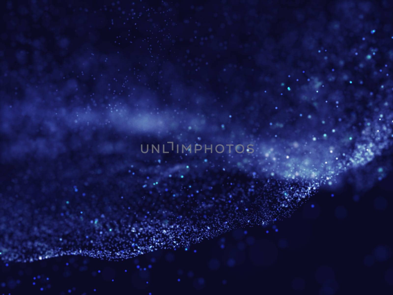 3D render of an abstract background with cyber particles design