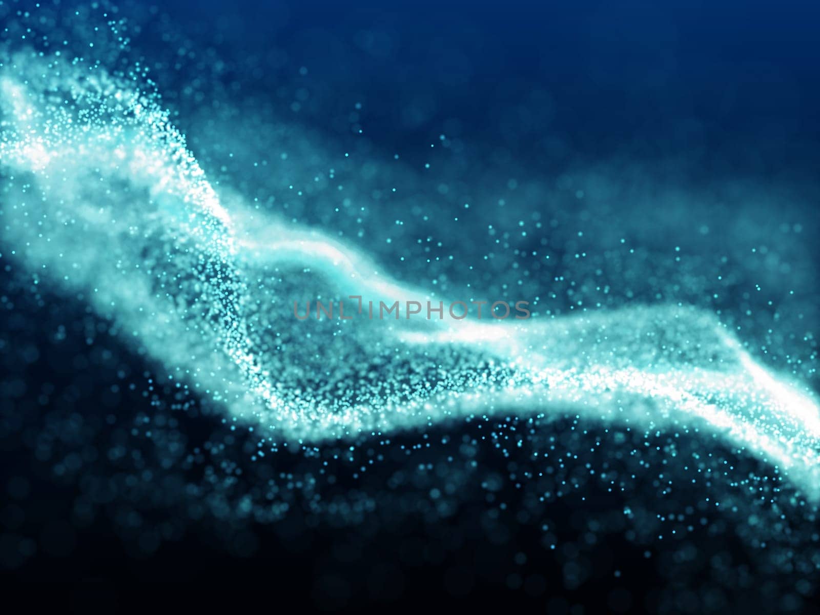 3D render of an abstract background with flowing particles