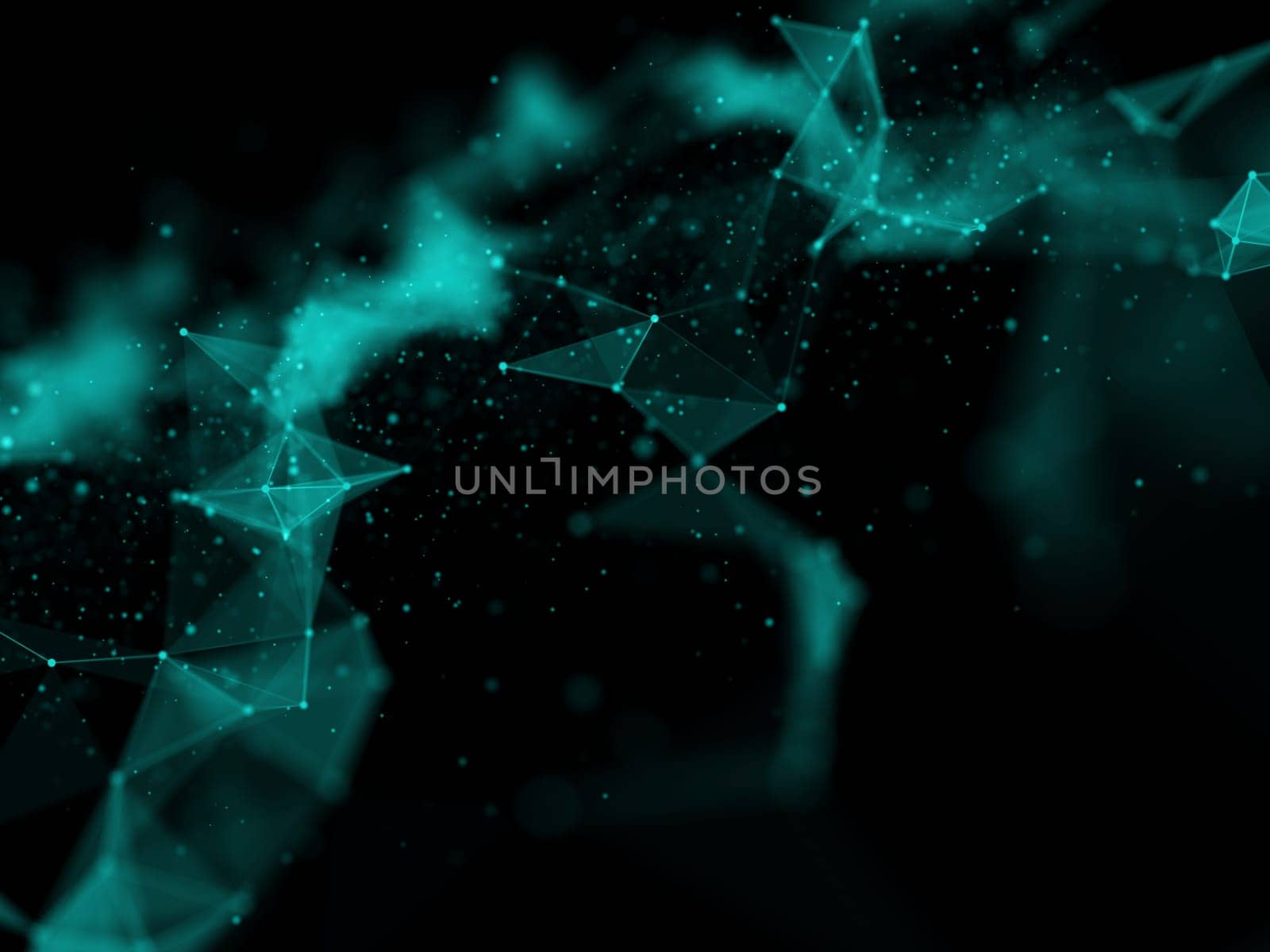 3D render of an abstract connections background. Networking, connecting lines and dots