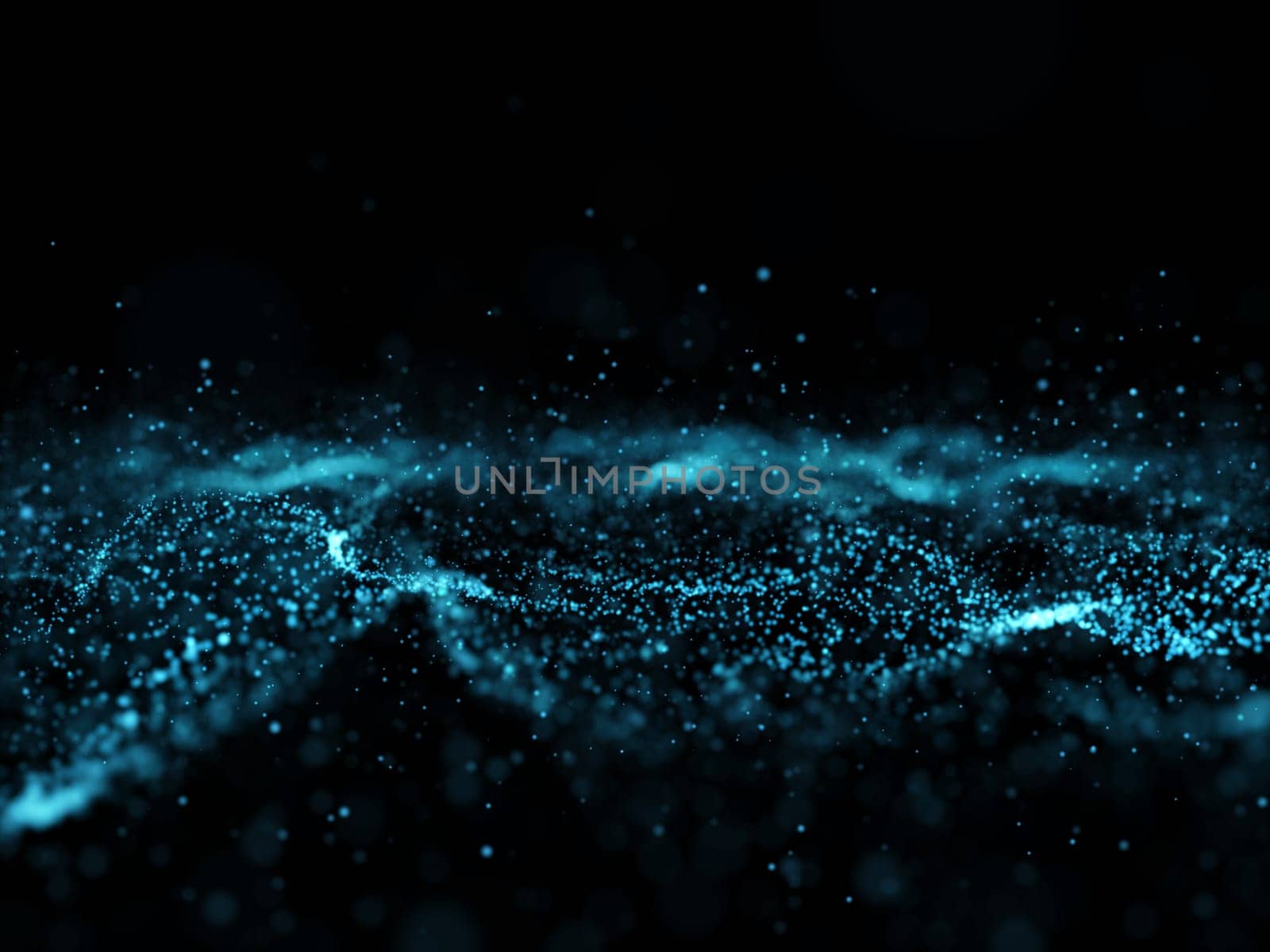 3D render of an abstract flowing particle background