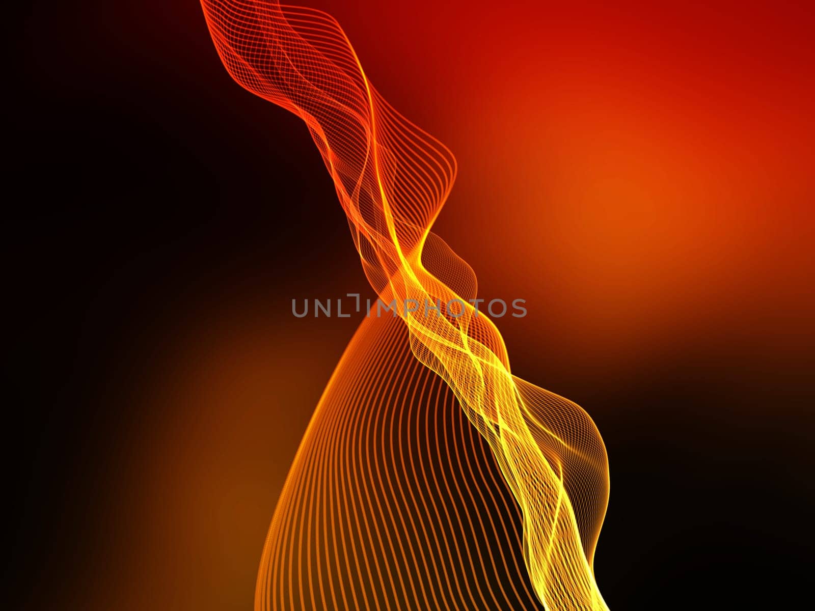 3D render of an abstract flowing lines techno background