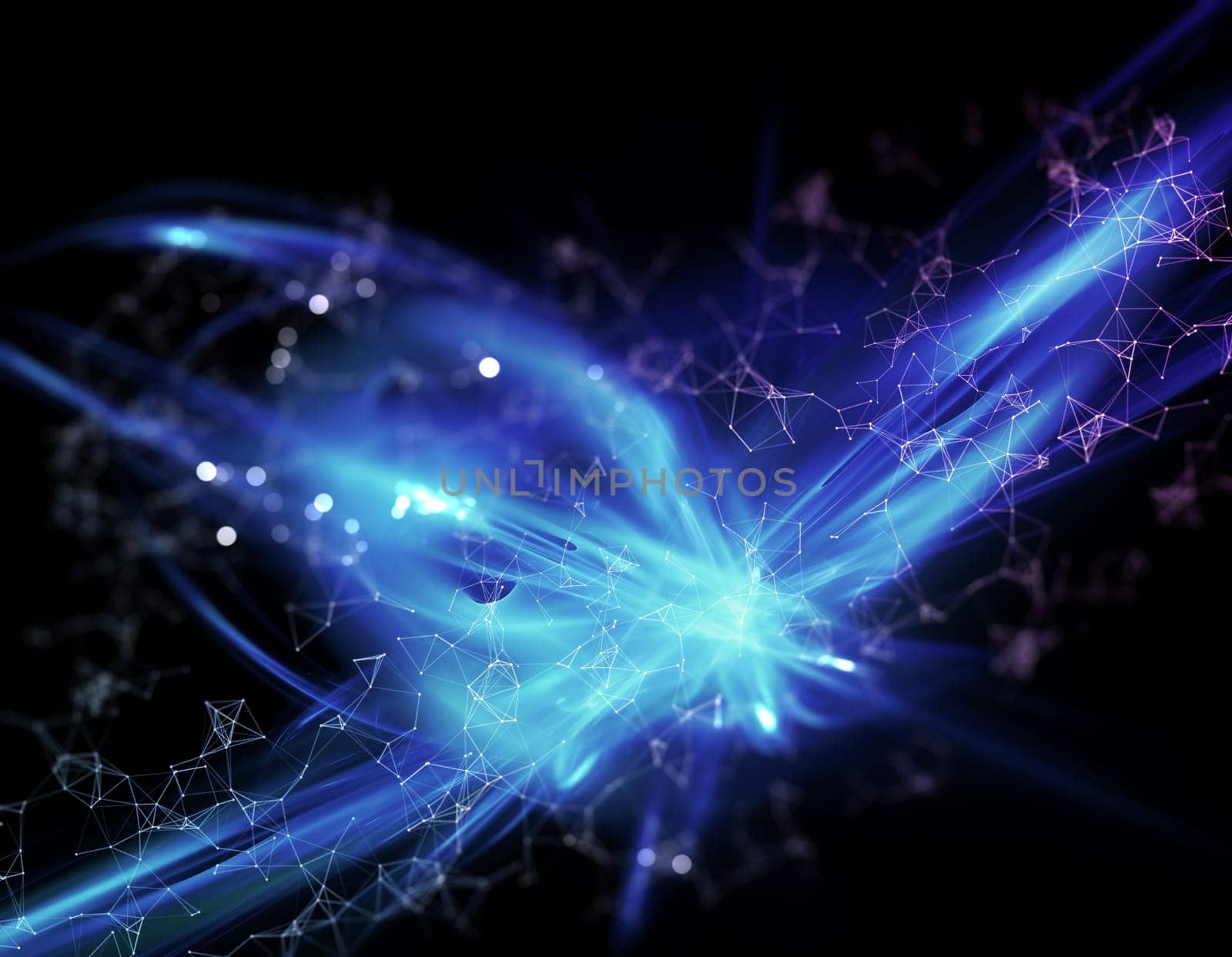 3D render of an abstract fractal background with plexus effect