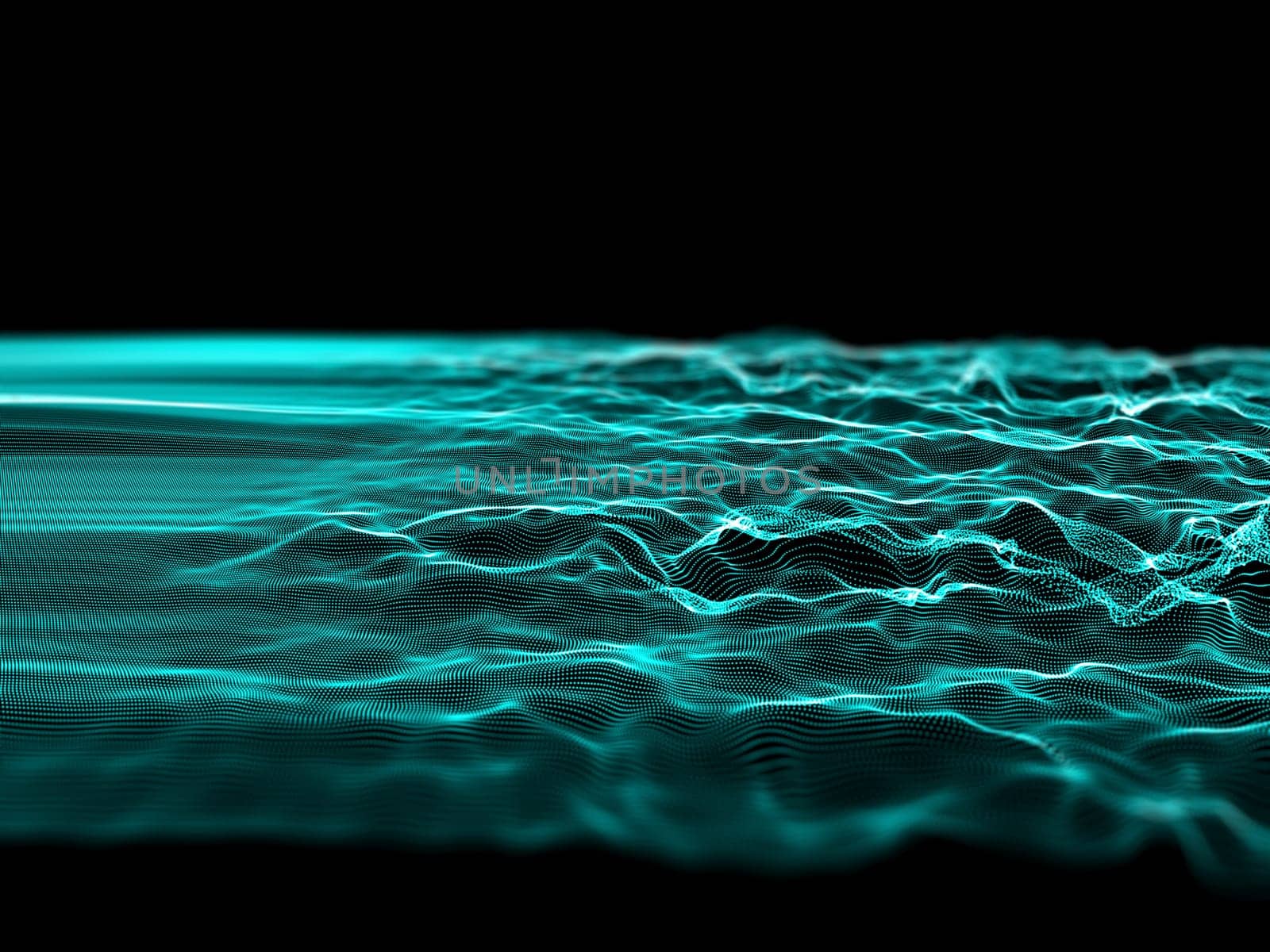 3D render of an abstract particle design, network communications, global technology