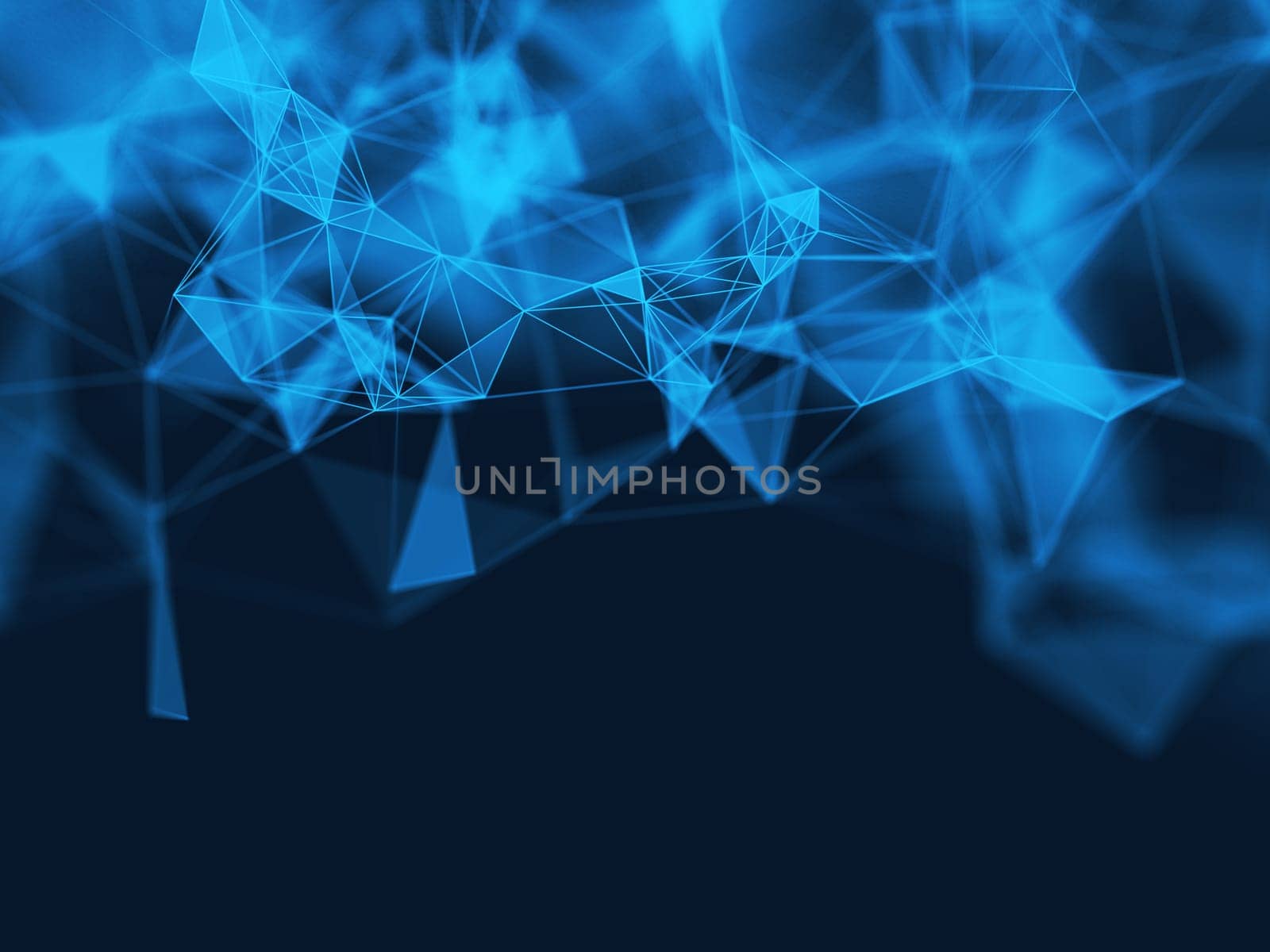 3D render of an abstract polygonal space low poly dark background with connecting dots and lines. Connection structure.