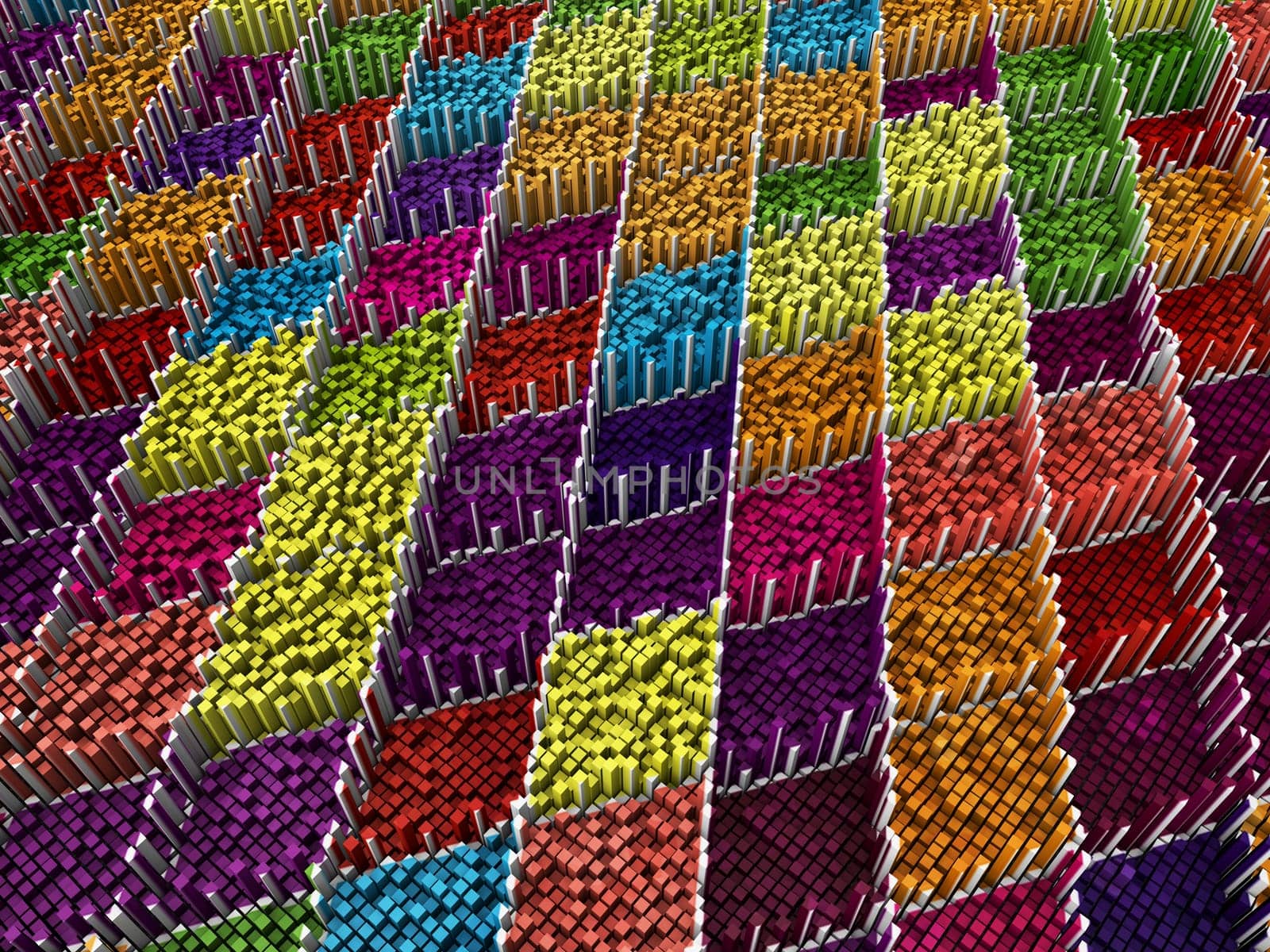 3D render of an abstract pixel background