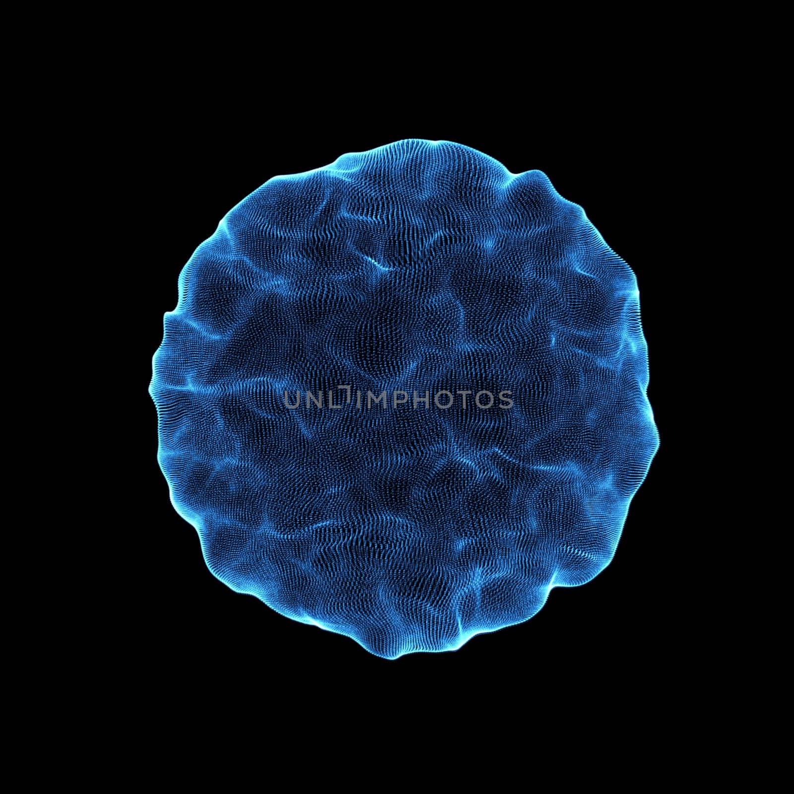 3D render of an abstract sphere of dots