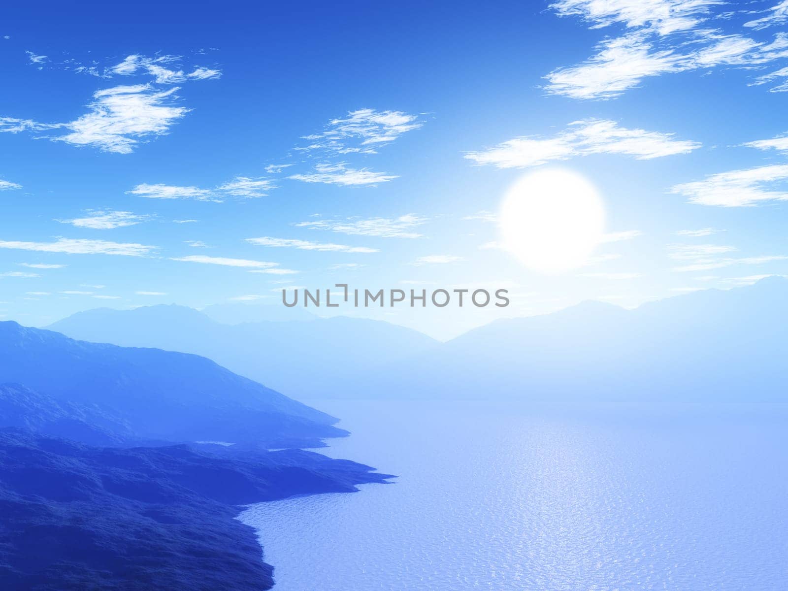 3D render of an ocean landscape