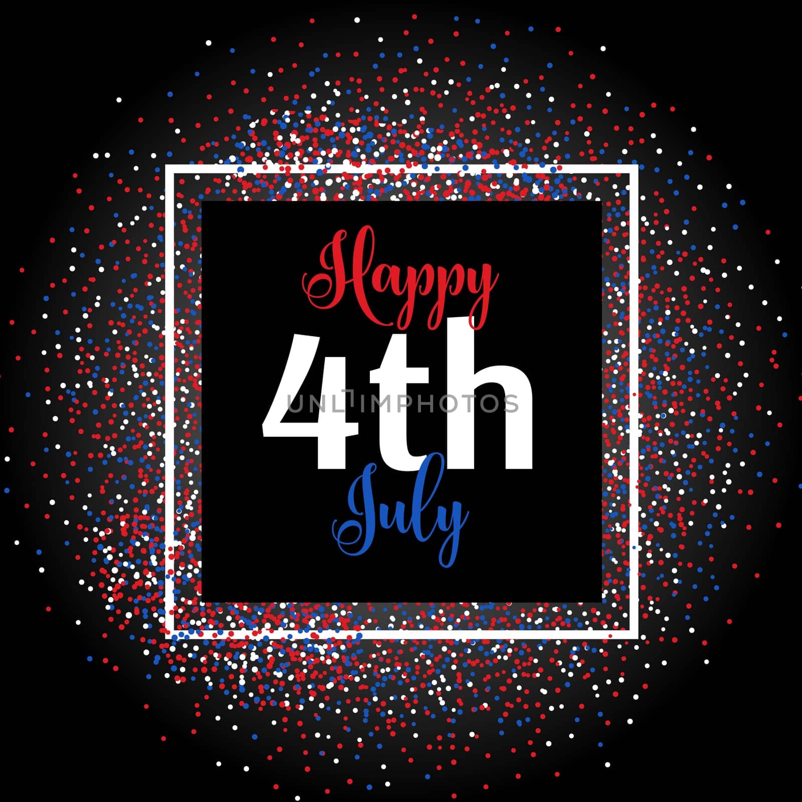 4th July background with colourful confetti