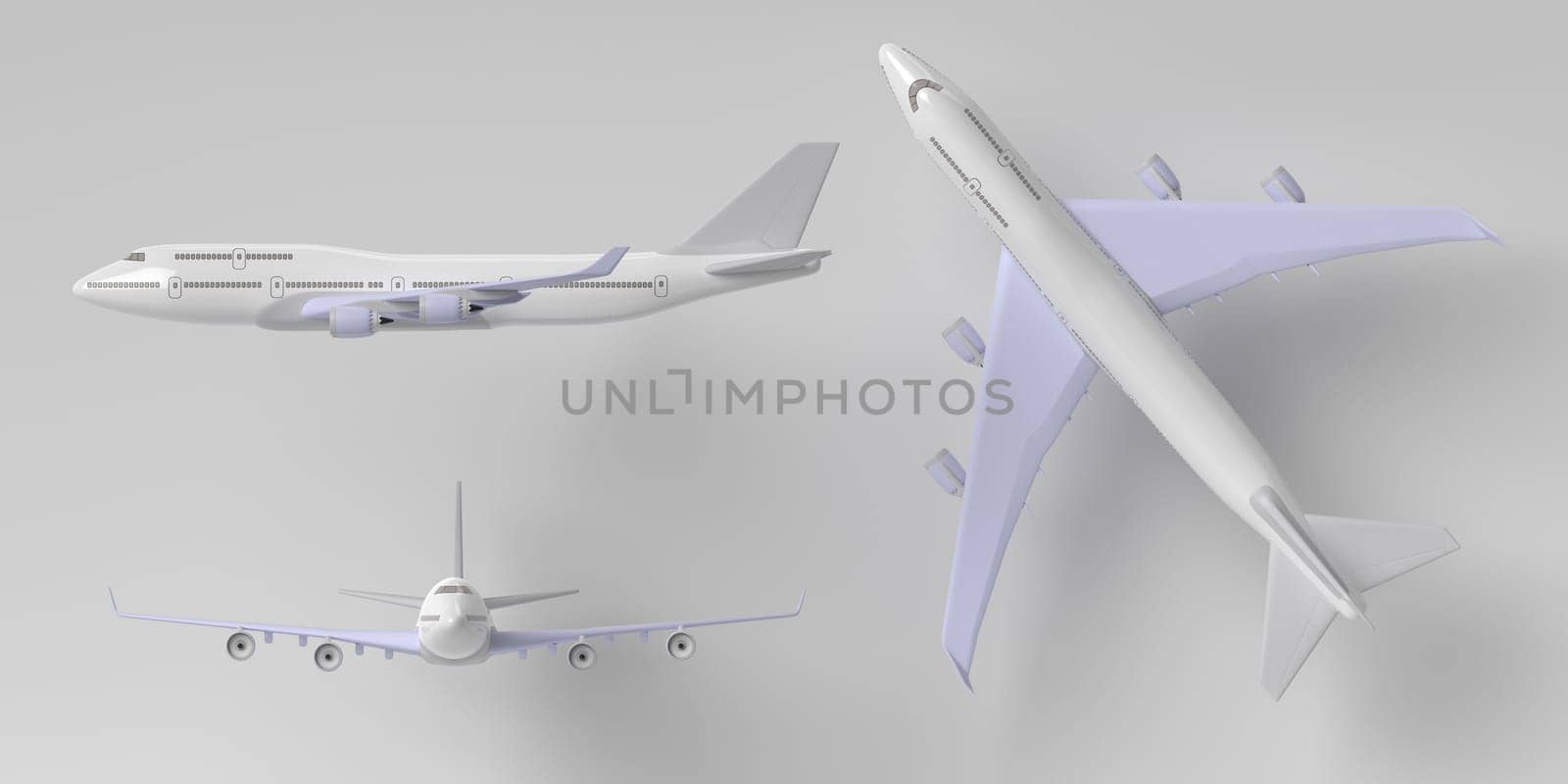 3d render of Airplane isolated on blank background